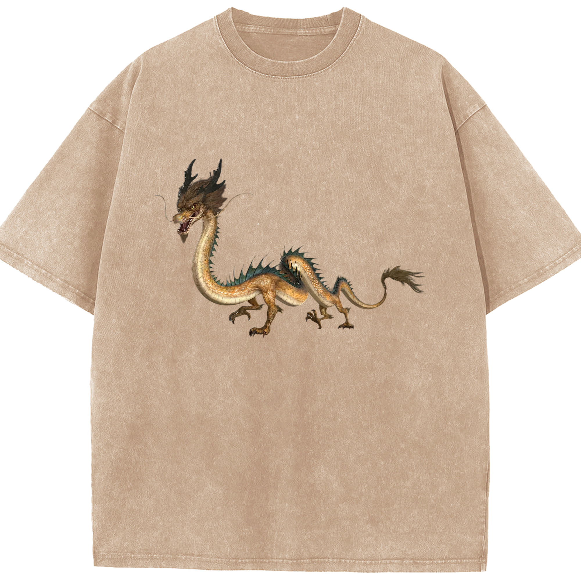 （画像用） Ne Zha 2 ナタ 魔童の大暴れ 綿100% ヴィンテージ風 半袖Tシャツ（フロントプリント）