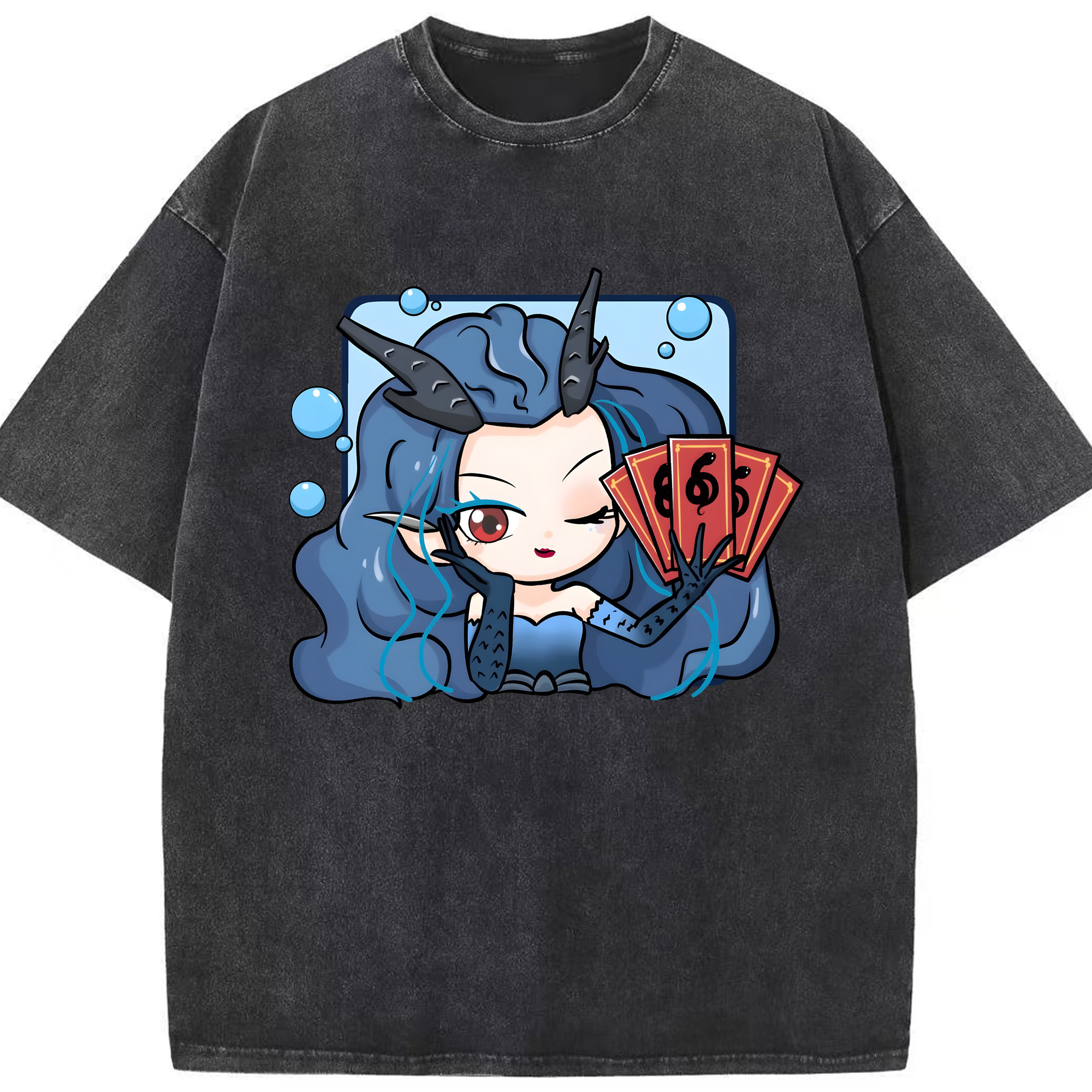 （画像用） Ne Zha 2 ナタ 魔童の大暴れ 綿100% ヴィンテージ風 半袖Tシャツ（フロントプリント）