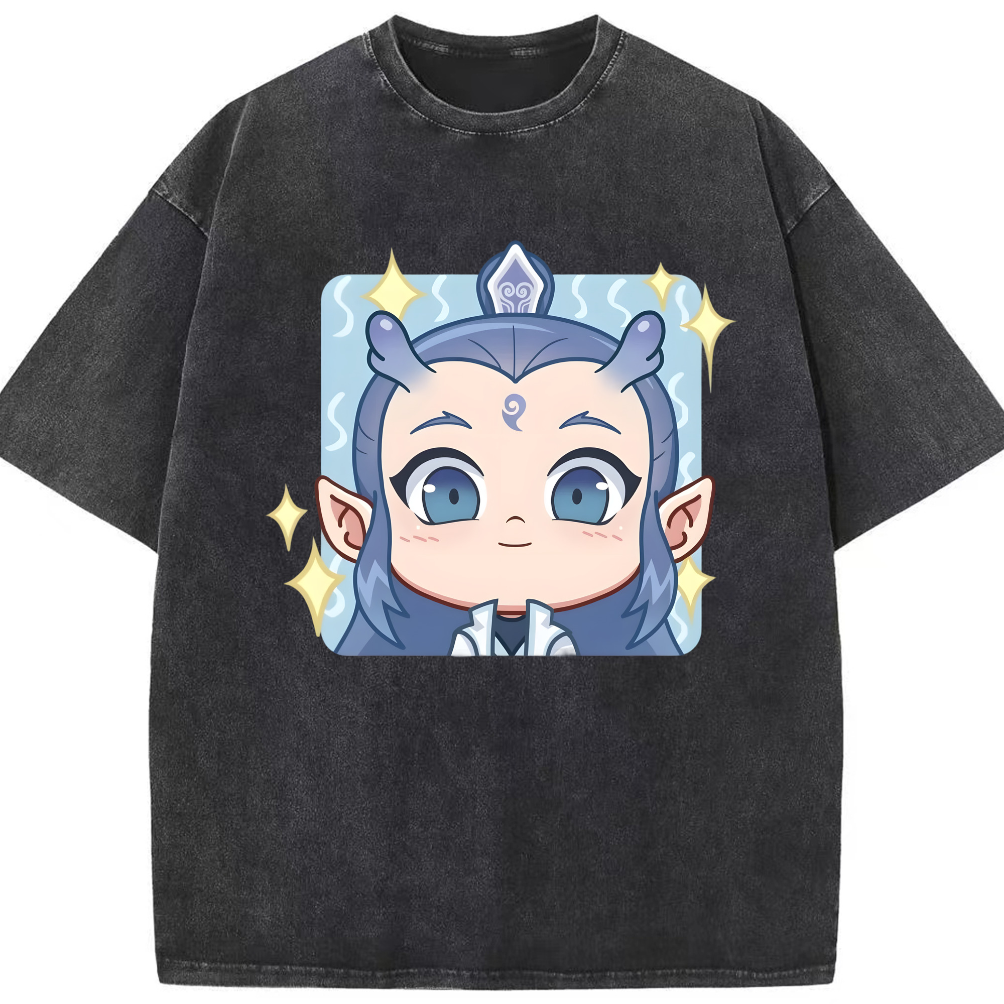 （画像用） Ne Zha 2 ナタ 魔童の大暴れ 綿100% ヴィンテージ風 半袖Tシャツ（フロントプリント）