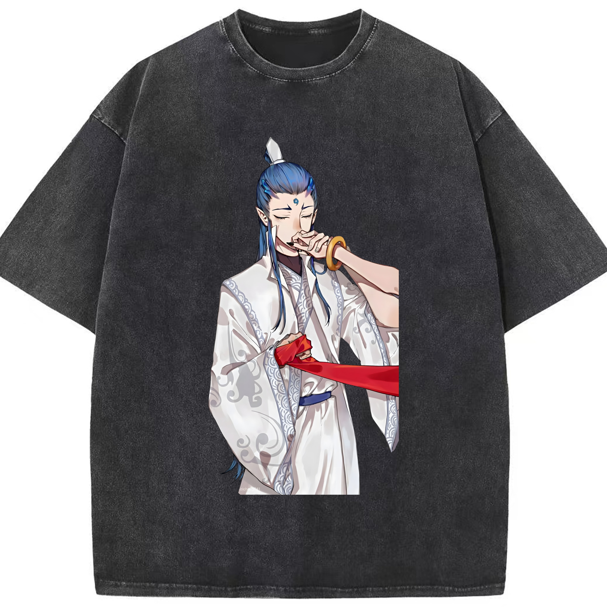 （画像用） Ne Zha 2 ナタ 魔童の大暴れ 綿100% ヴィンテージ風 半袖Tシャツ（フロントプリント）