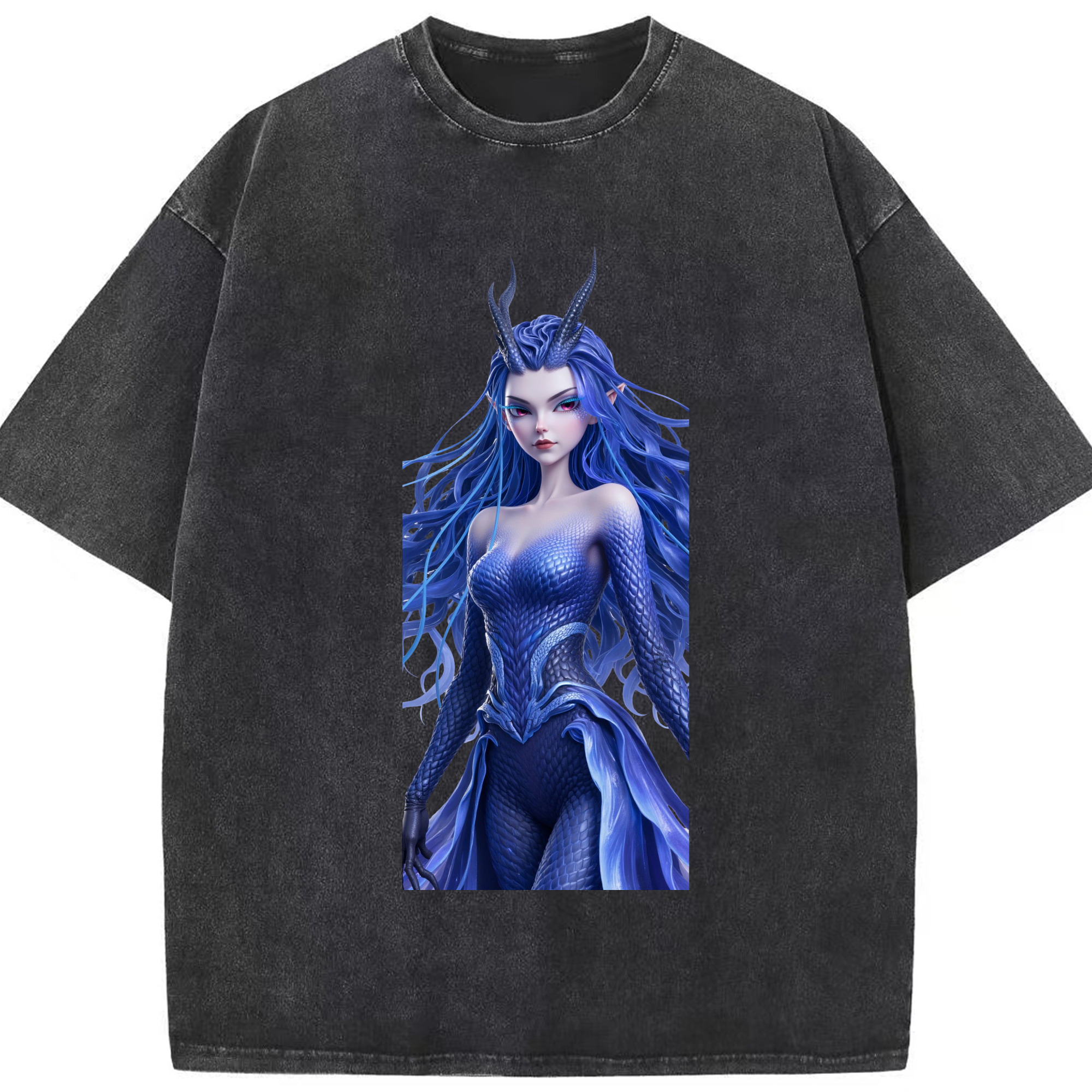 （画像用） Ne Zha 2 ナタ 魔童の大暴れ 綿100% ヴィンテージ風 半袖Tシャツ（フロントプリント）