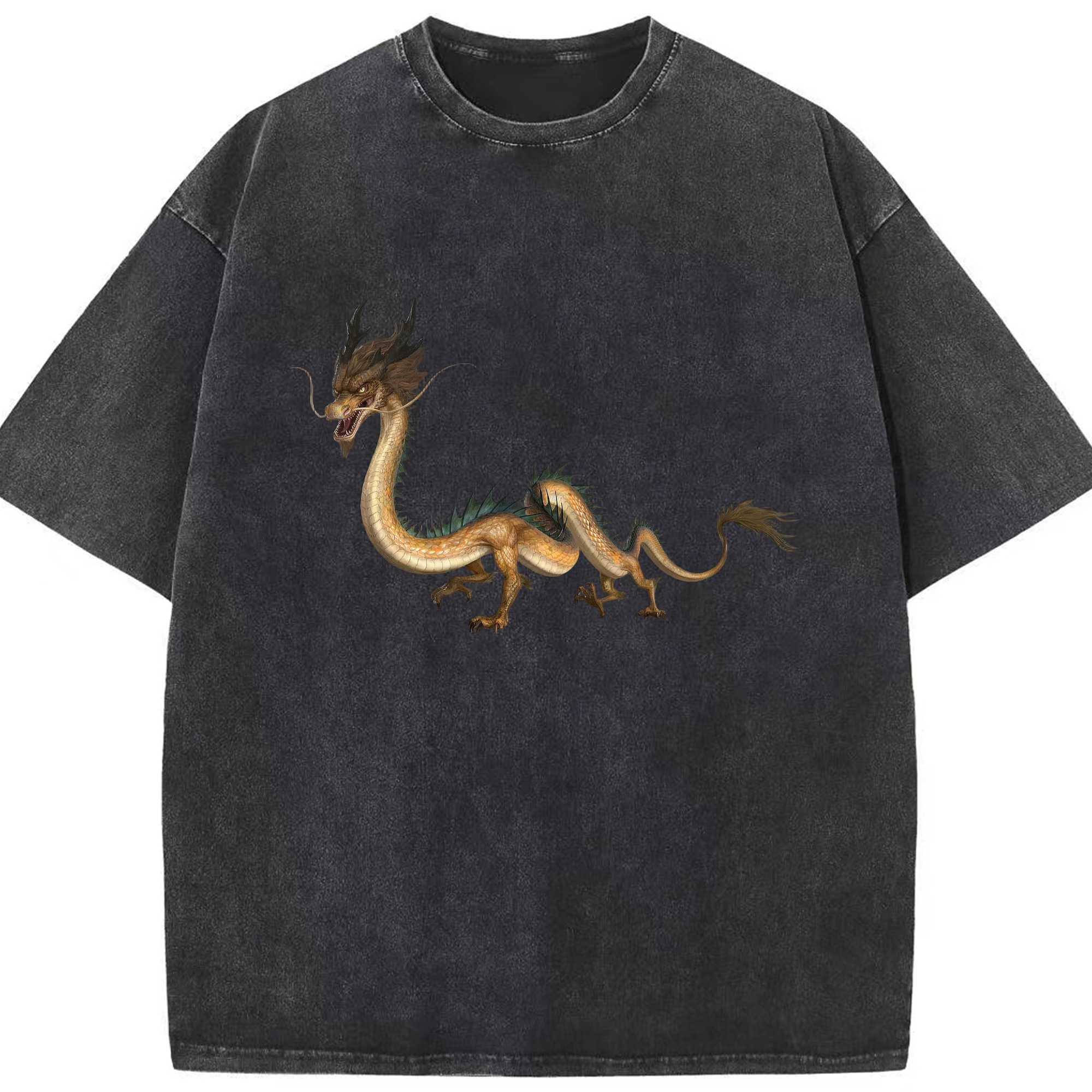 （画像用） Ne Zha 2 ナタ 魔童の大暴れ 綿100% ヴィンテージ風 半袖Tシャツ（フロントプリント）