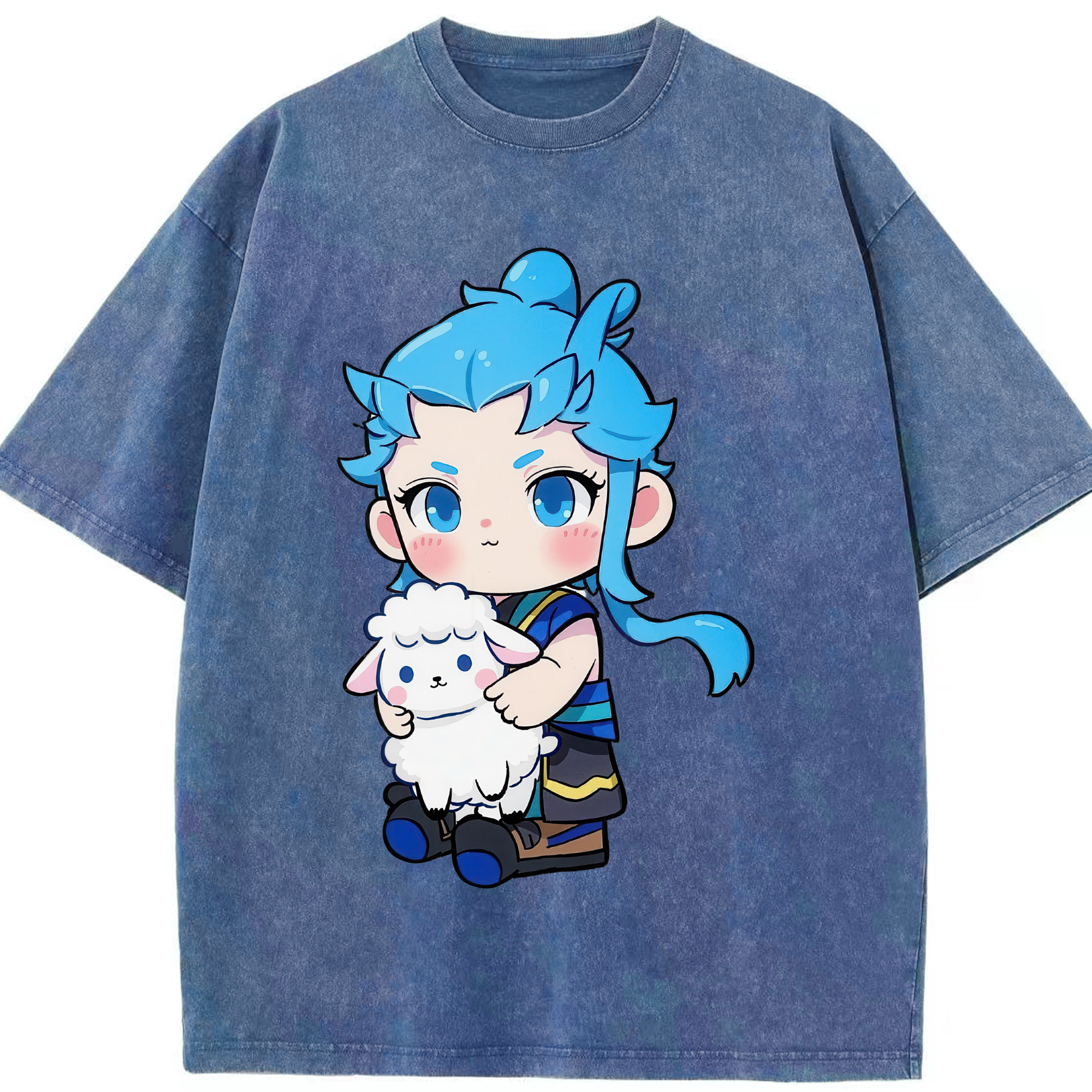 （画像用） Ne Zha 2 ナタ 魔童の大暴れ 綿100% ヴィンテージ風 半袖Tシャツ（フロントプリント）