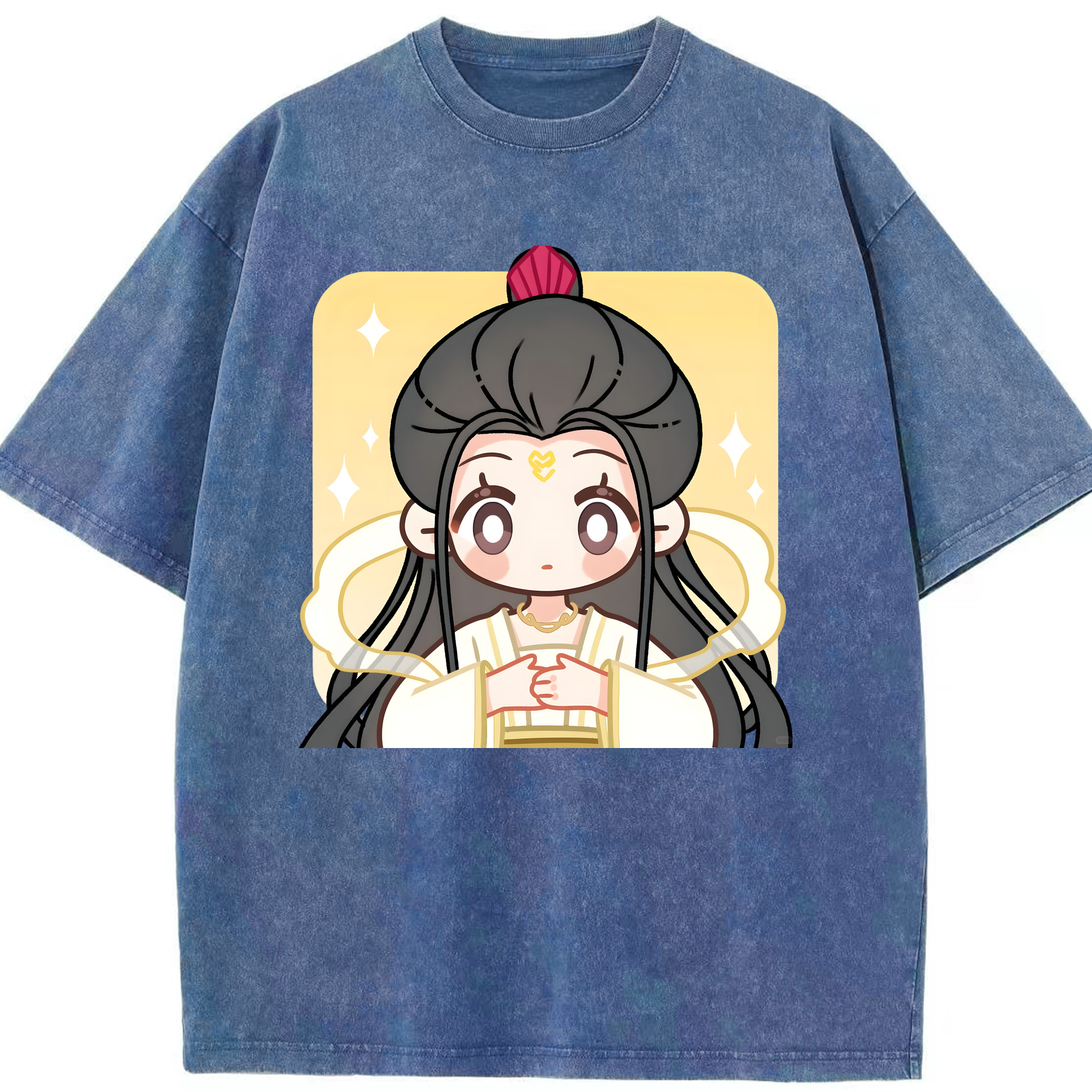 （画像用） Ne Zha 2 ナタ 魔童の大暴れ 綿100% ヴィンテージ風 半袖Tシャツ（フロントプリント）