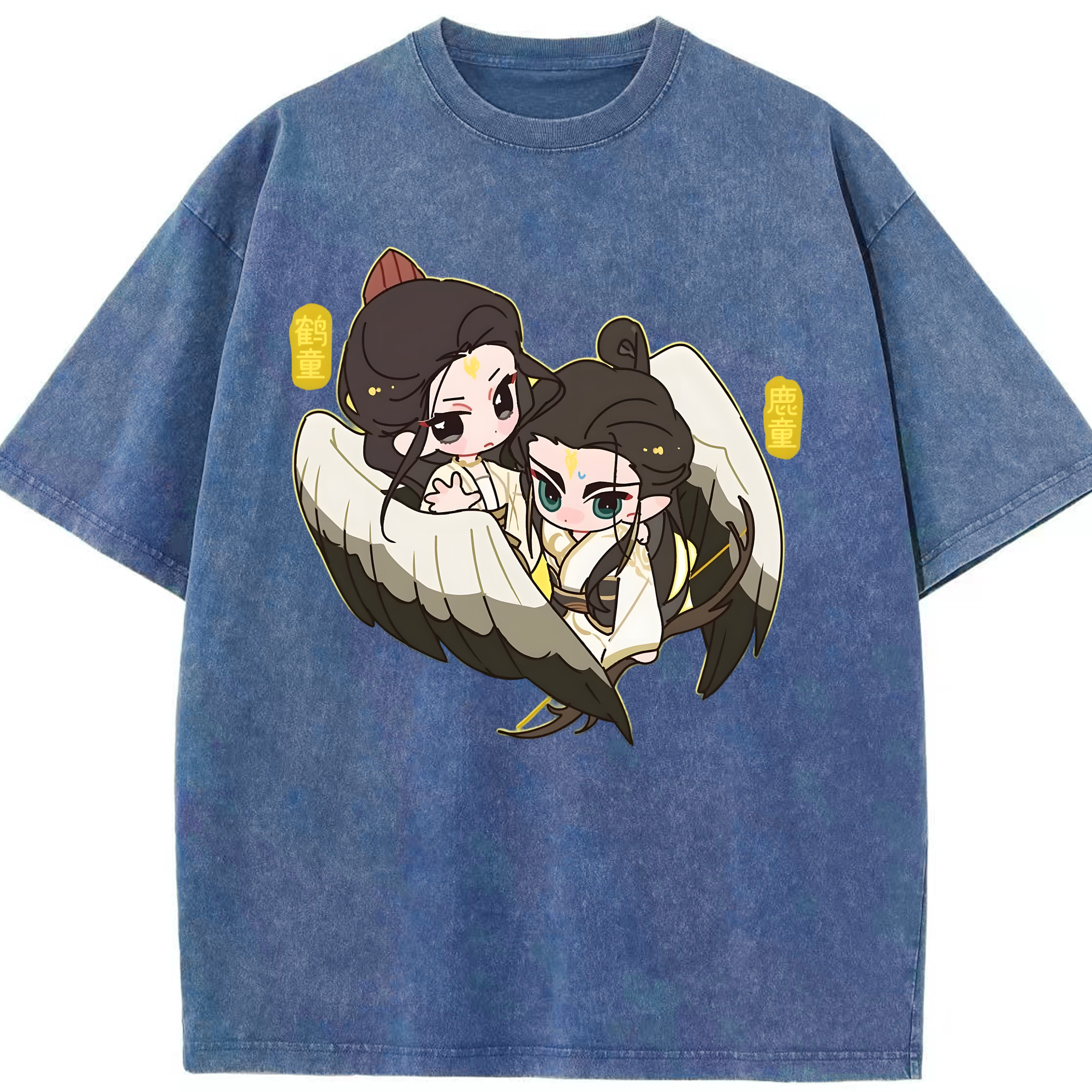 （画像用） Ne Zha 2 ナタ 魔童の大暴れ 綿100% ヴィンテージ風 半袖Tシャツ（フロントプリント）