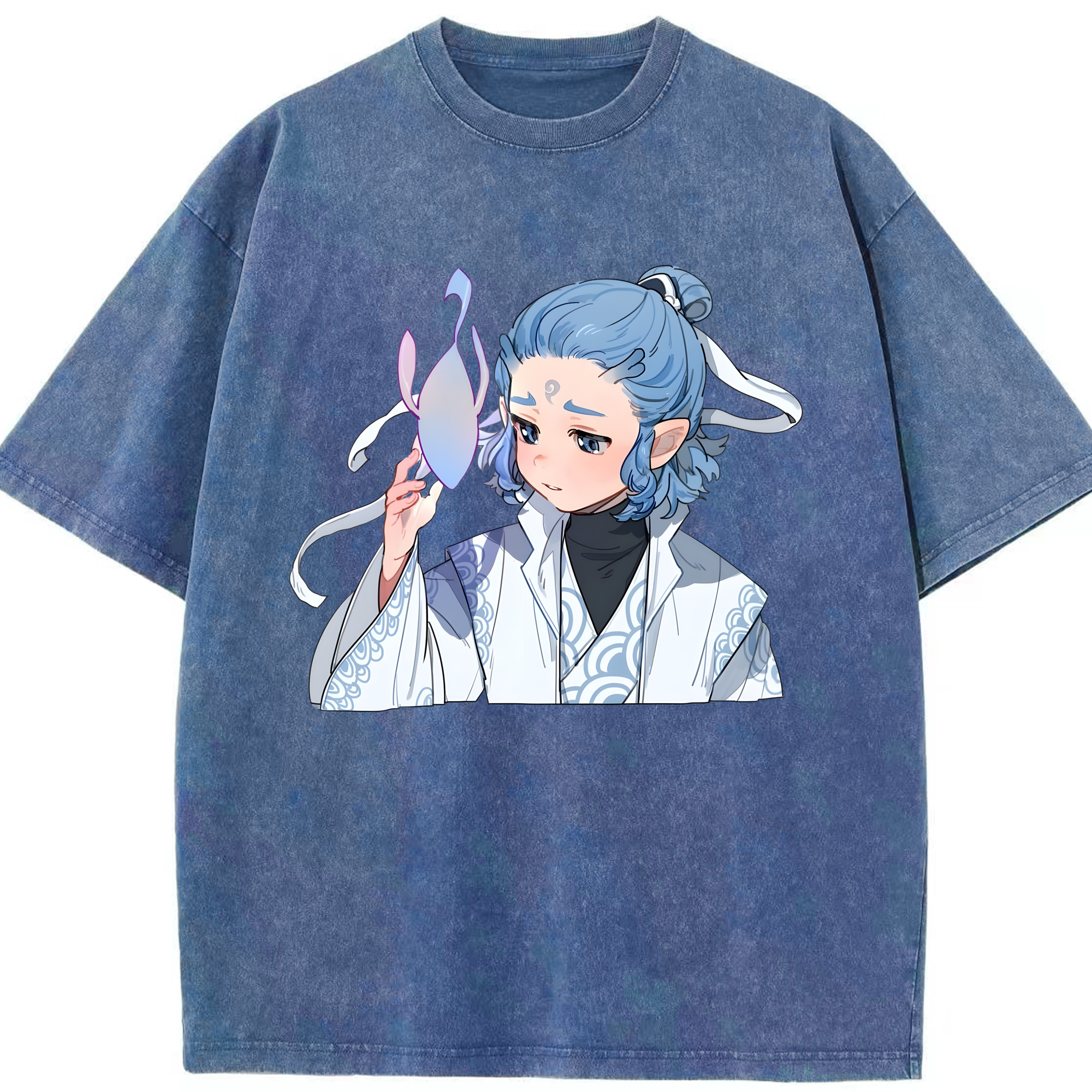 （画像用） Ne Zha 2 ナタ 魔童の大暴れ 綿100% ヴィンテージ風 半袖Tシャツ（フロントプリント）