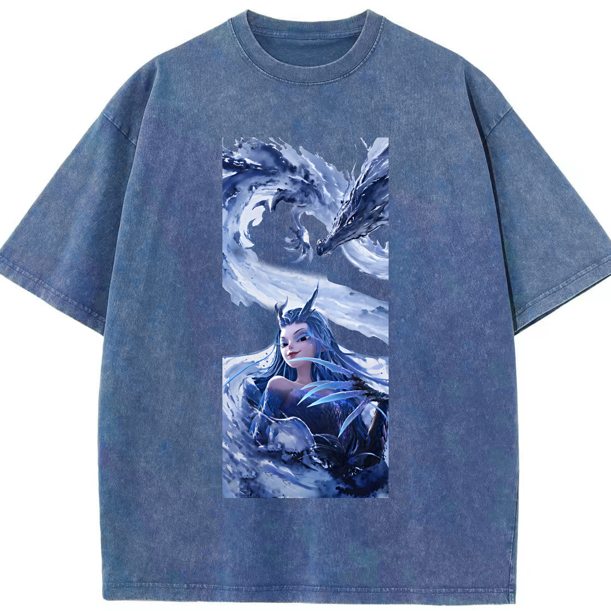 （画像用） Ne Zha 2 ナタ 魔童の大暴れ 綿100% ヴィンテージ風 半袖Tシャツ（フロントプリント）