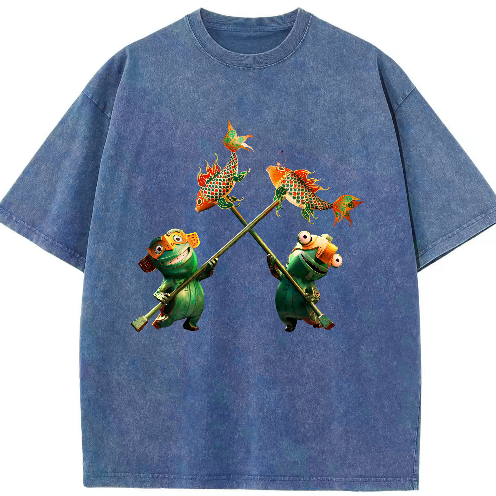 （画像用） Ne Zha 2 ナタ 魔童の大暴れ 綿100% ヴィンテージ風 半袖Tシャツ（フロントプリント）