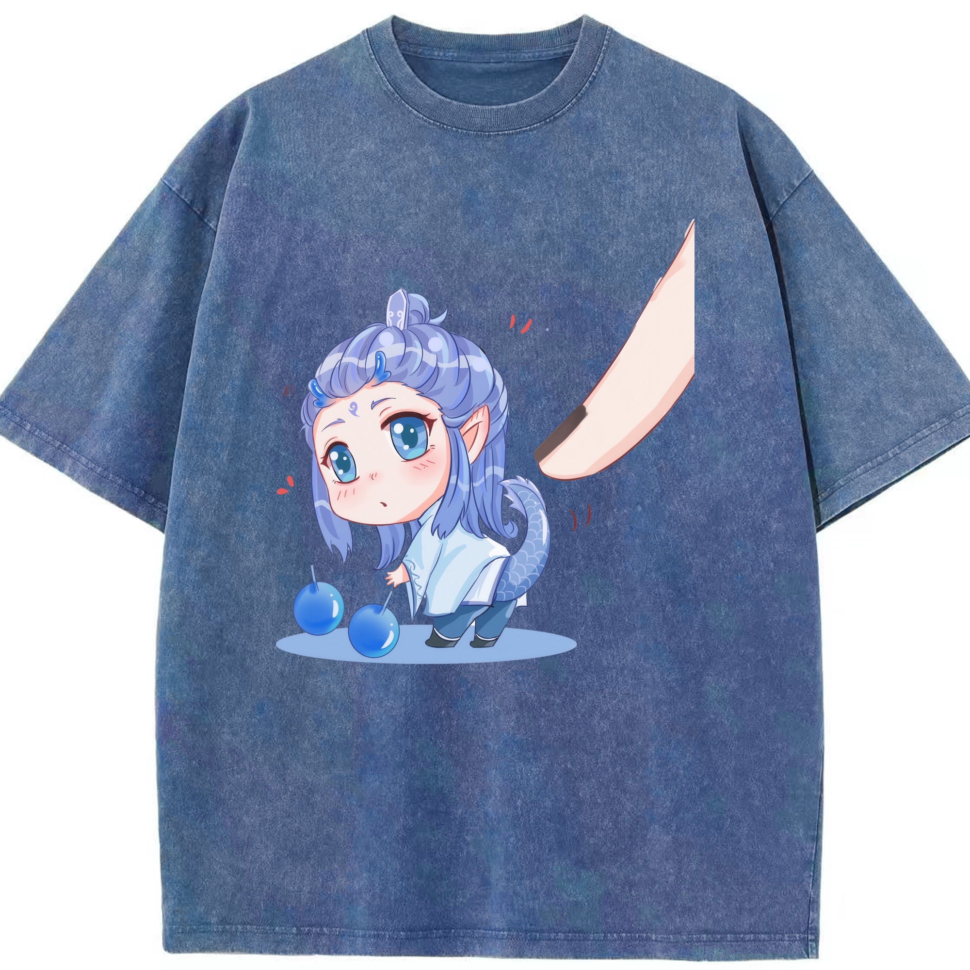 （画像用） Ne Zha 2 ナタ 魔童の大暴れ 綿100% ヴィンテージ風 半袖Tシャツ（フロントプリント）
