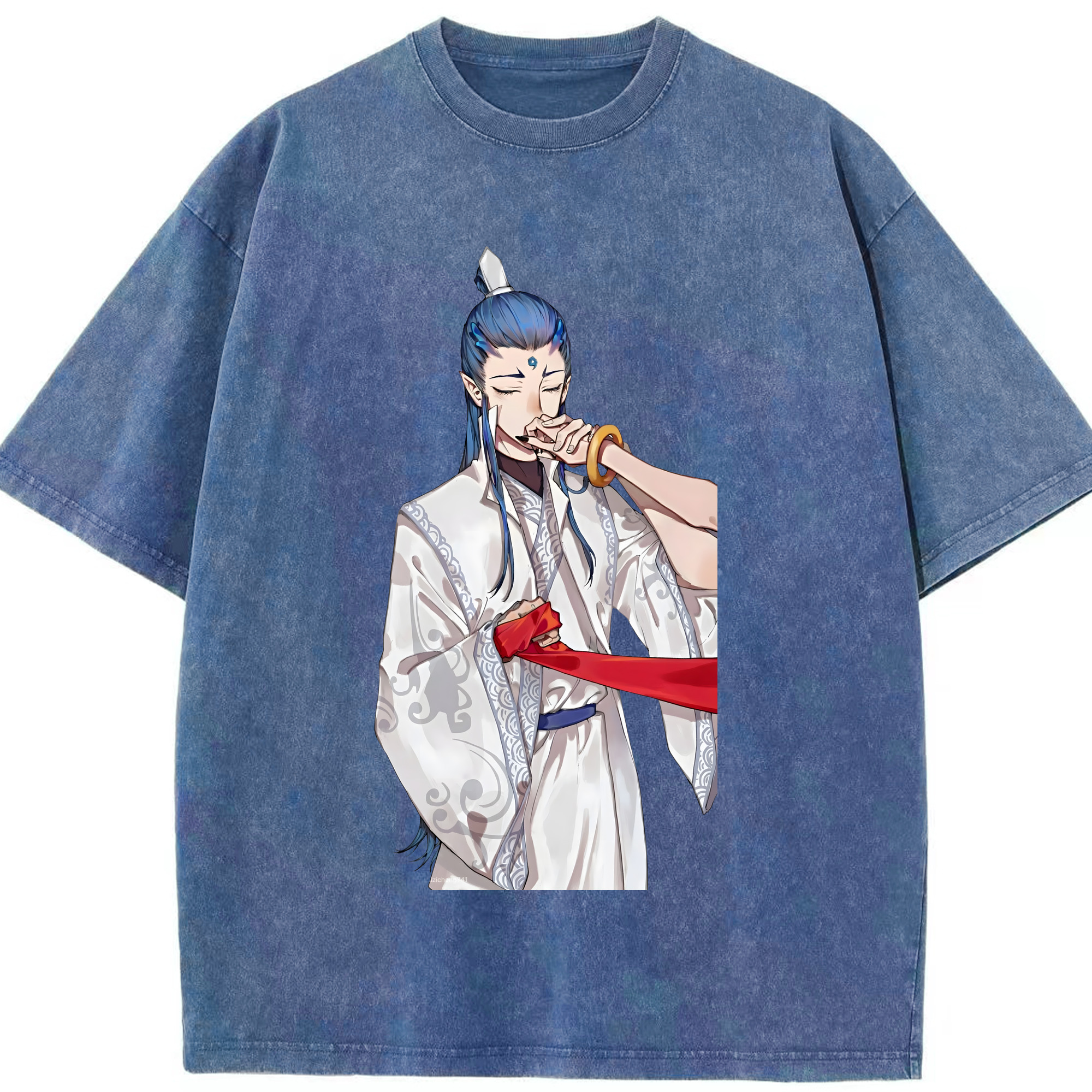 （画像用） Ne Zha 2 ナタ 魔童の大暴れ 綿100% ヴィンテージ風 半袖Tシャツ（フロントプリント）