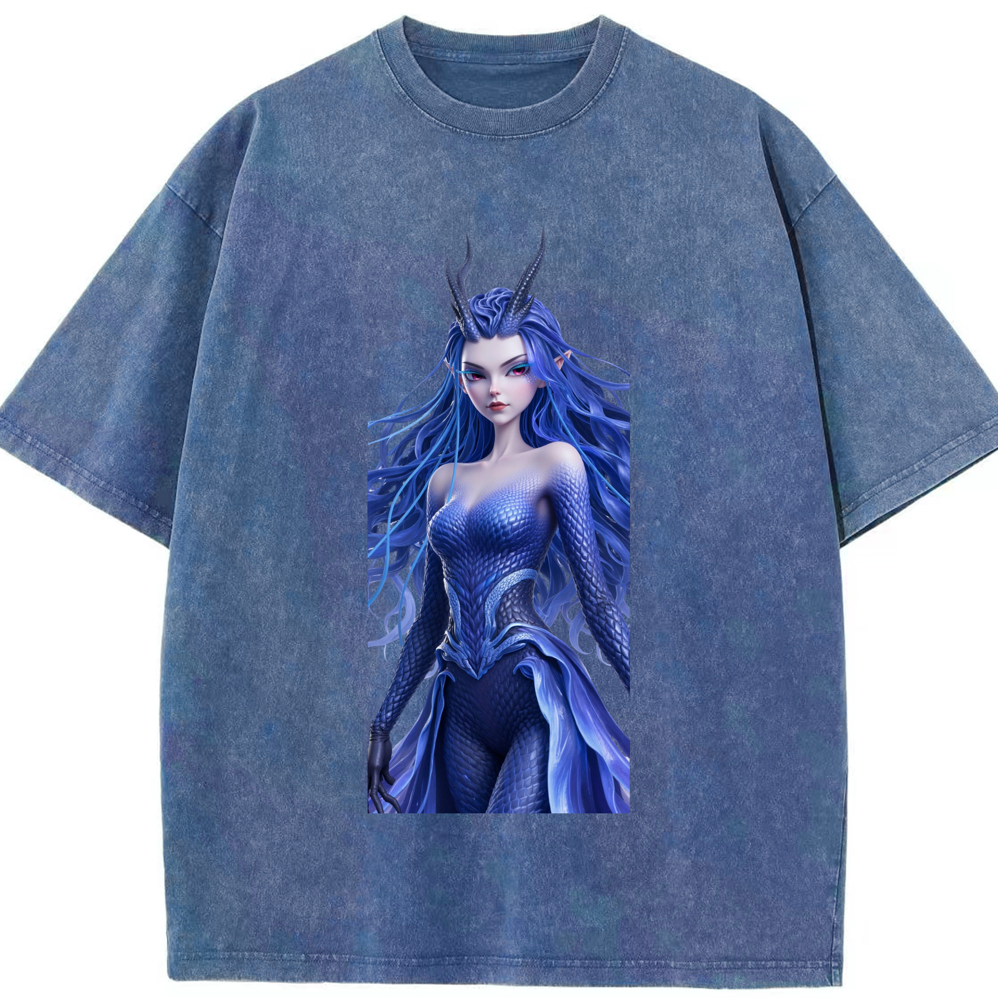 （画像用） Ne Zha 2 ナタ 魔童の大暴れ 綿100% ヴィンテージ風 半袖Tシャツ（フロントプリント）