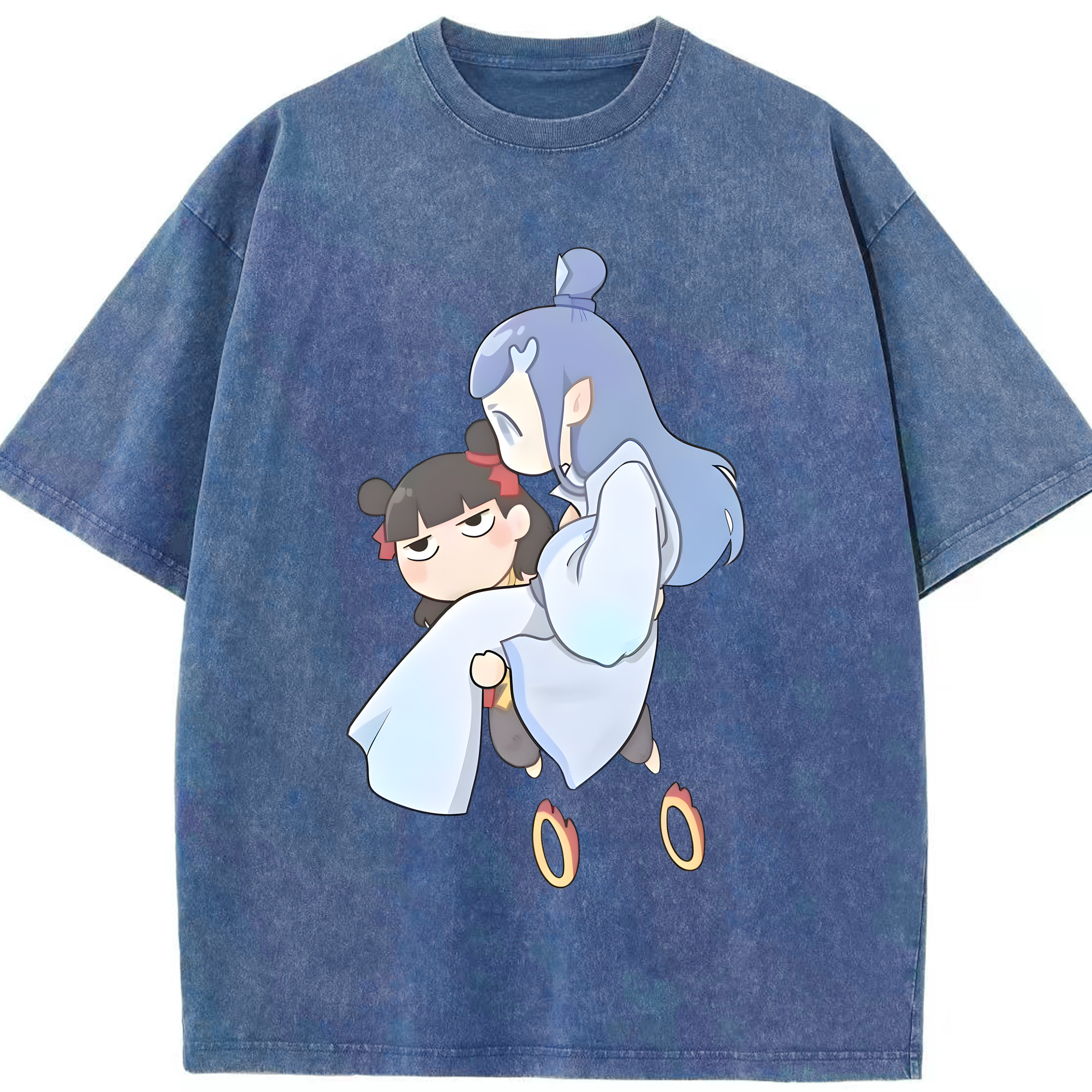 （画像用） Ne Zha 2 ナタ 魔童の大暴れ 綿100% ヴィンテージ風 半袖Tシャツ（フロントプリント）