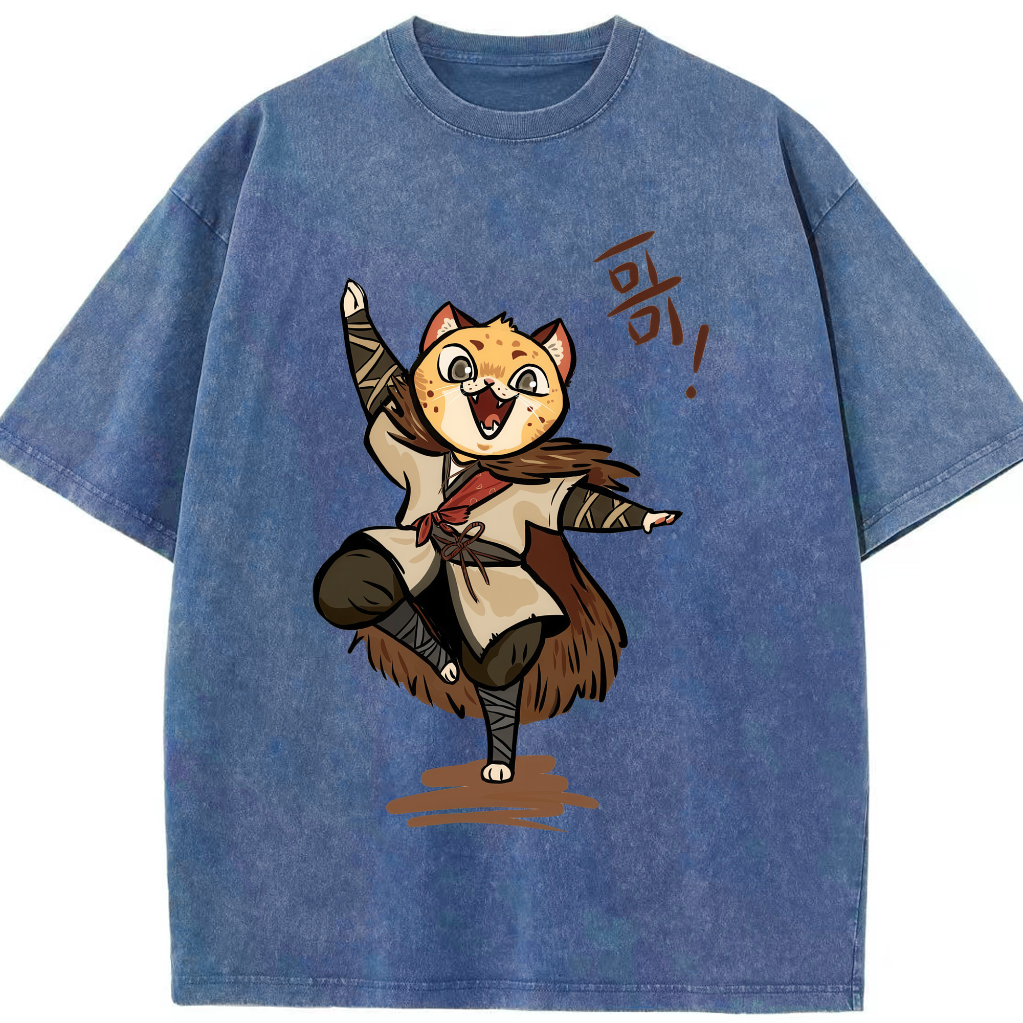 （画像用） Ne Zha 2 ナタ 魔童の大暴れ 綿100% ヴィンテージ風 半袖Tシャツ（フロントプリント）