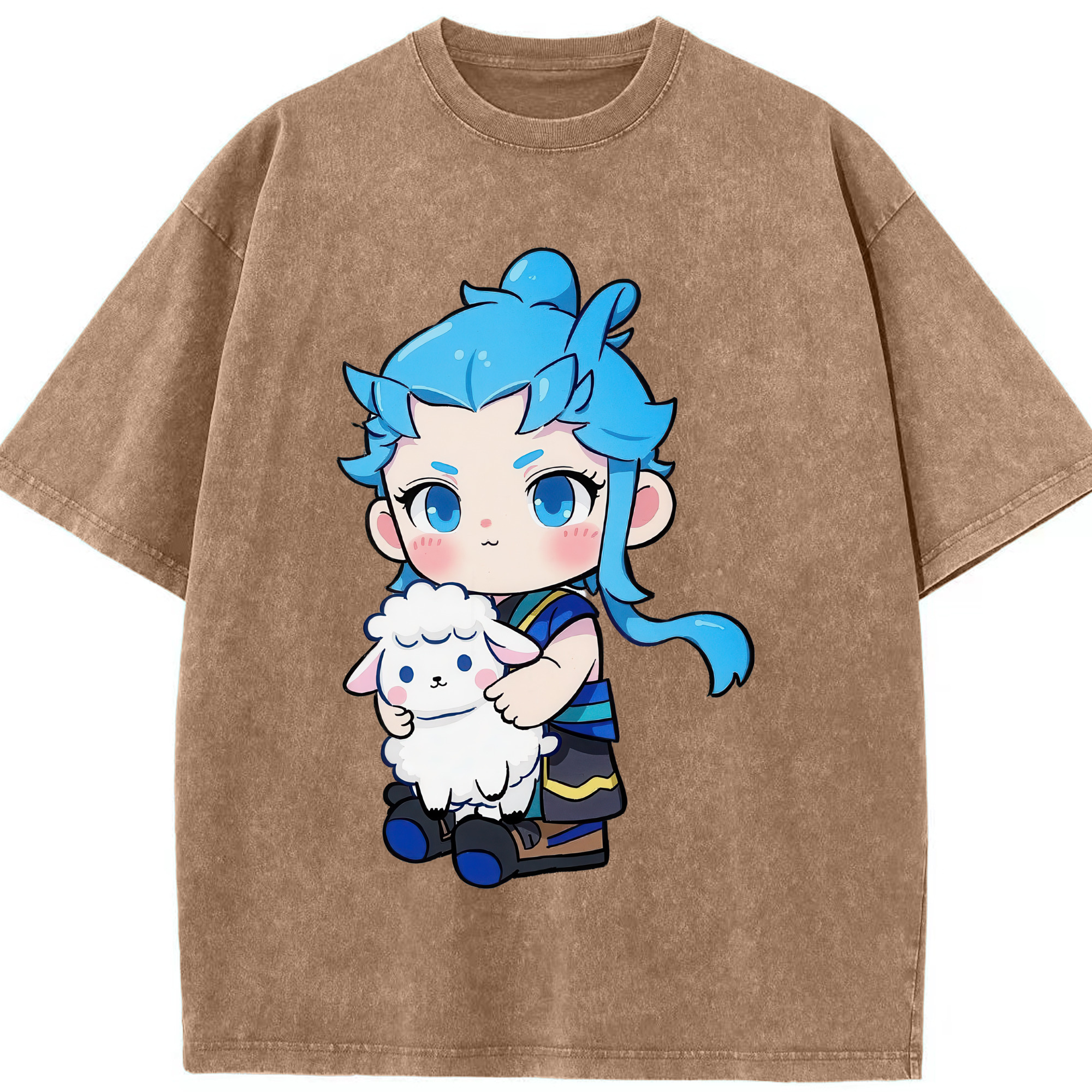 （画像用） Ne Zha 2 ナタ 魔童の大暴れ 綿100% ヴィンテージ風 半袖Tシャツ（フロントプリント）