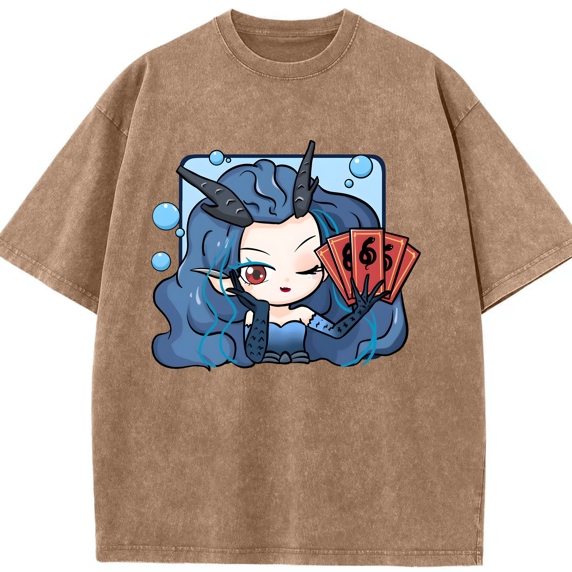 （画像用） Ne Zha 2 ナタ 魔童の大暴れ 綿100% ヴィンテージ風 半袖Tシャツ（フロントプリント）