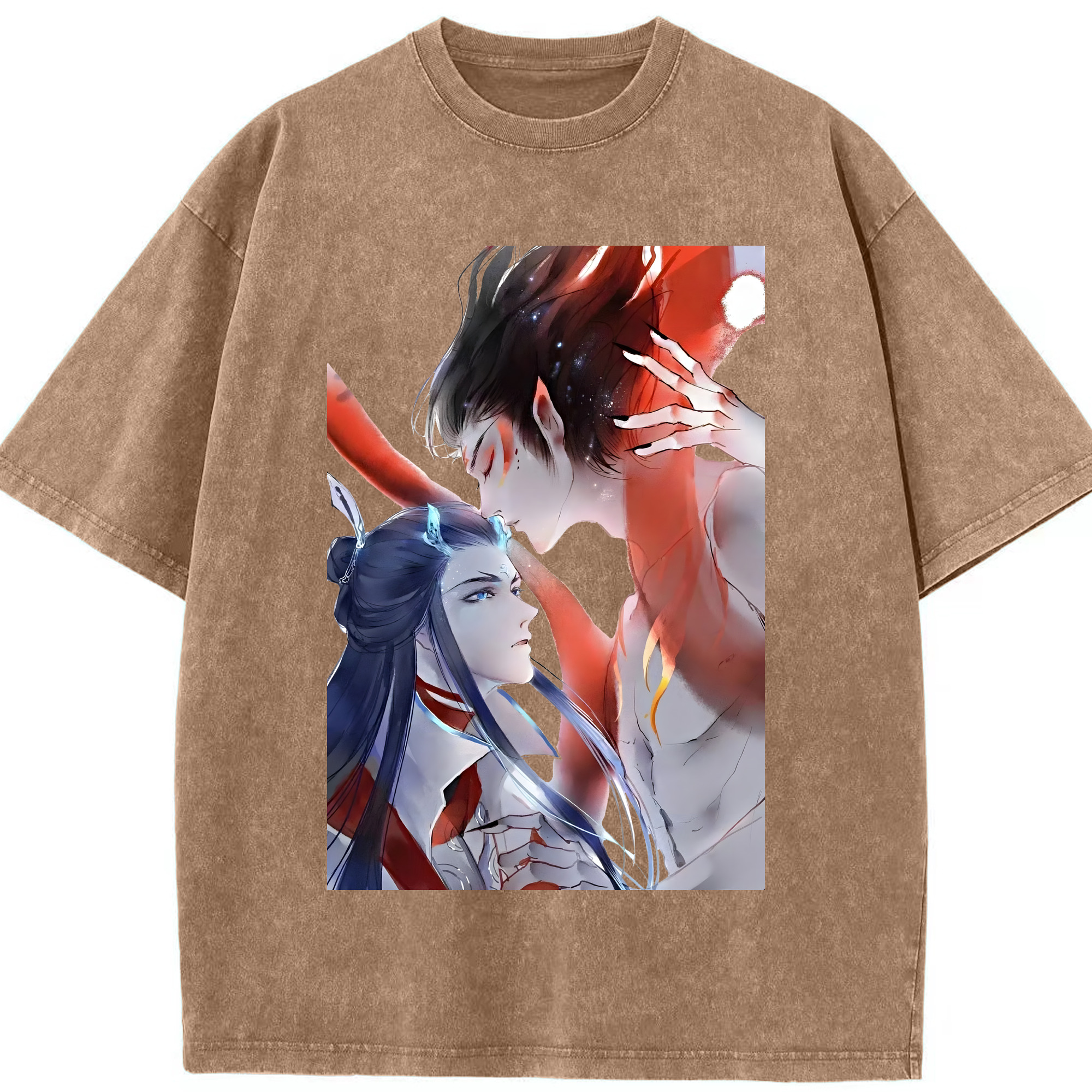 （画像用） Ne Zha 2 ナタ 魔童の大暴れ 綿100% ヴィンテージ風 半袖Tシャツ（フロントプリント）
