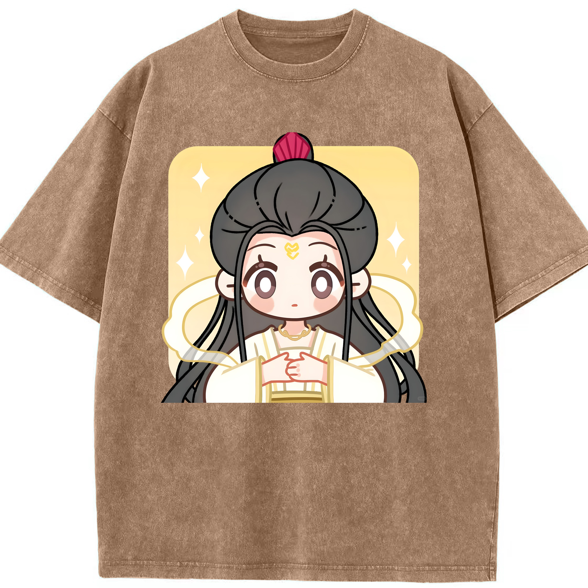 （画像用） Ne Zha 2 ナタ 魔童の大暴れ 綿100% ヴィンテージ風 半袖Tシャツ（フロントプリント）