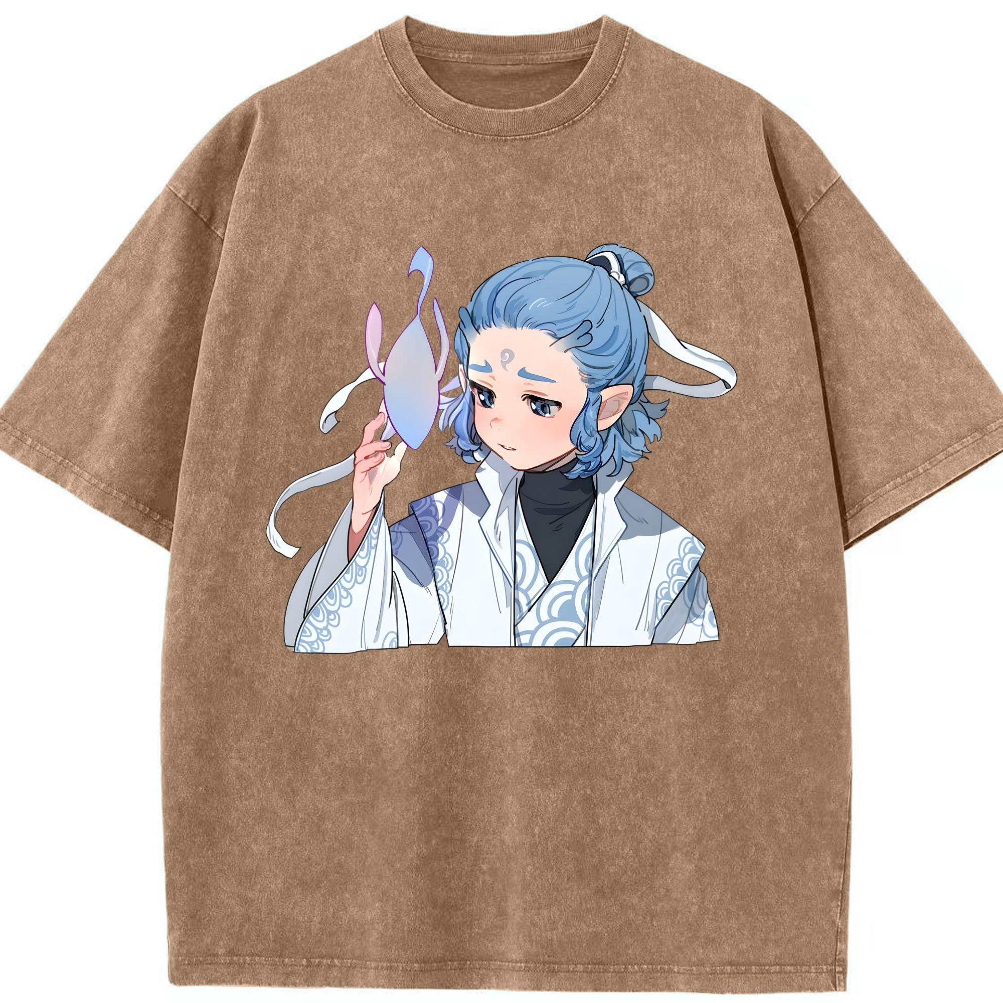 （画像用） Ne Zha 2 ナタ 魔童の大暴れ 綿100% ヴィンテージ風 半袖Tシャツ（フロントプリント）
