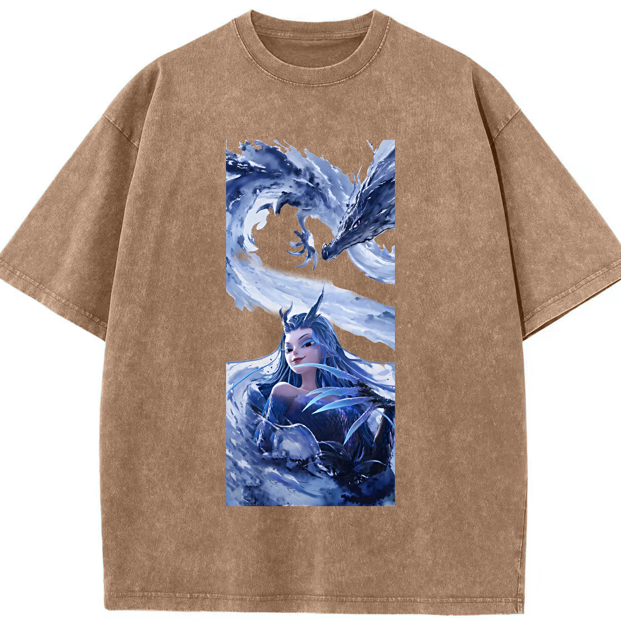 （画像用） Ne Zha 2 ナタ 魔童の大暴れ 綿100% ヴィンテージ風 半袖Tシャツ（フロントプリント）