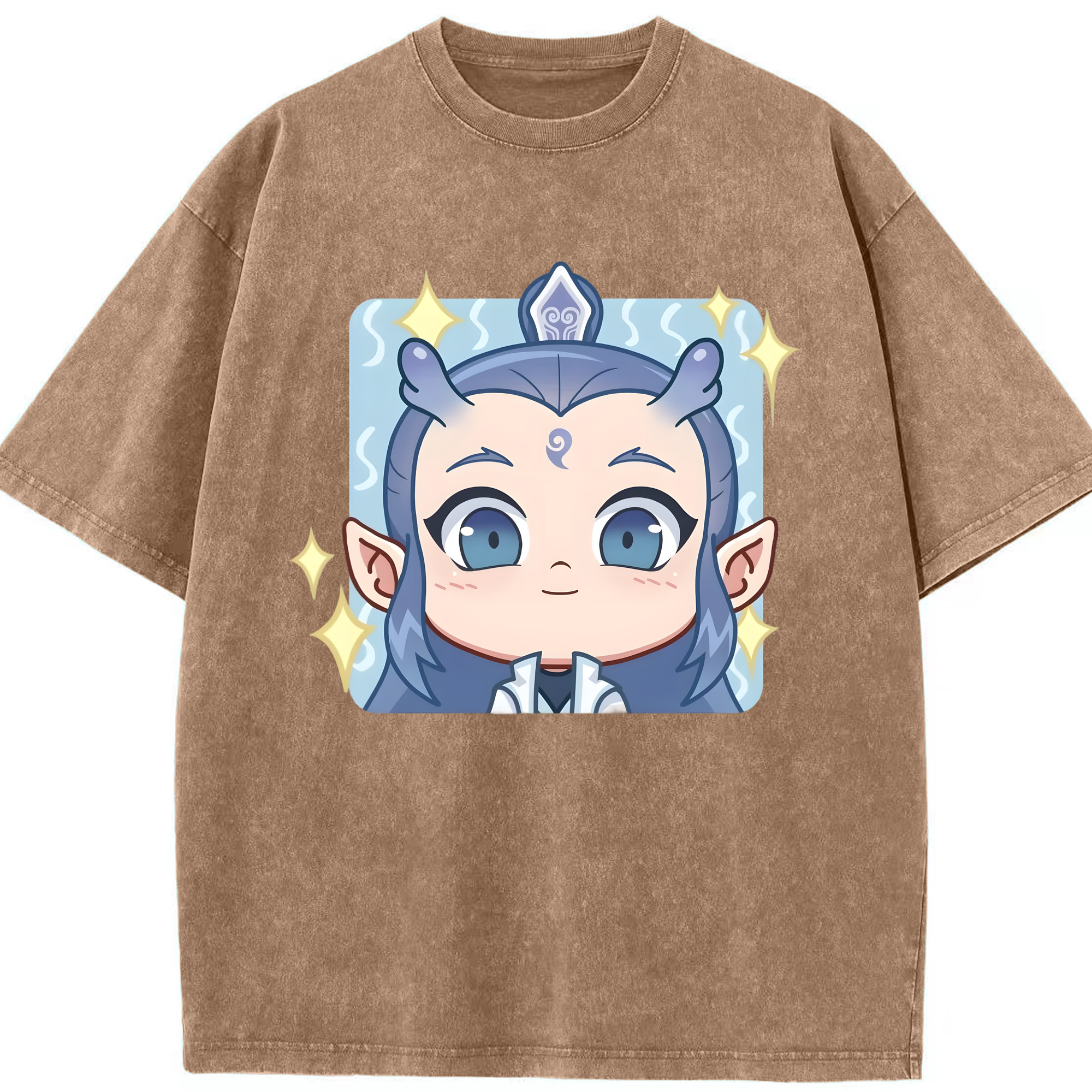 （画像用） Ne Zha 2 ナタ 魔童の大暴れ 綿100% ヴィンテージ風 半袖Tシャツ（フロントプリント）