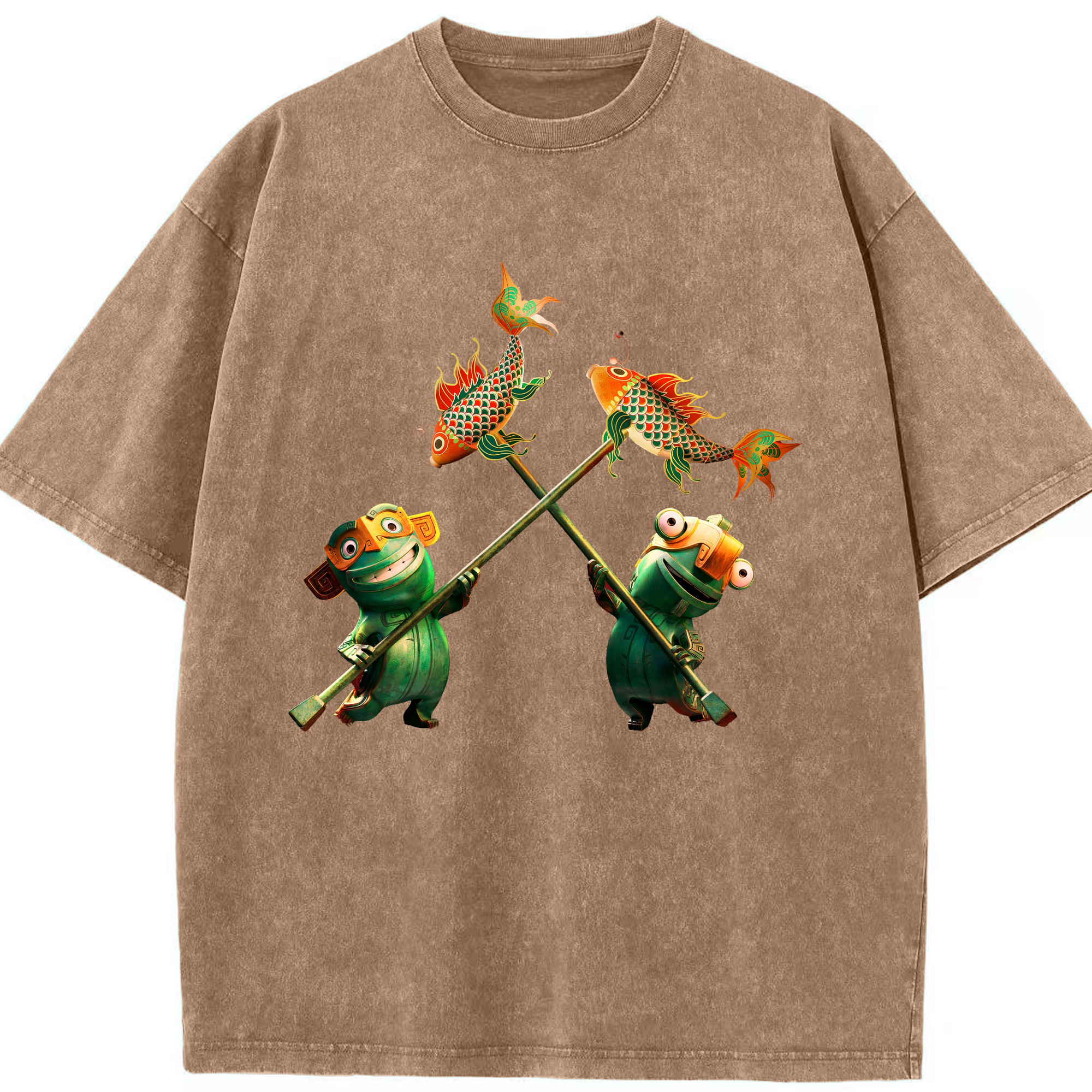（画像用） Ne Zha 2 ナタ 魔童の大暴れ 綿100% ヴィンテージ風 半袖Tシャツ（フロントプリント）