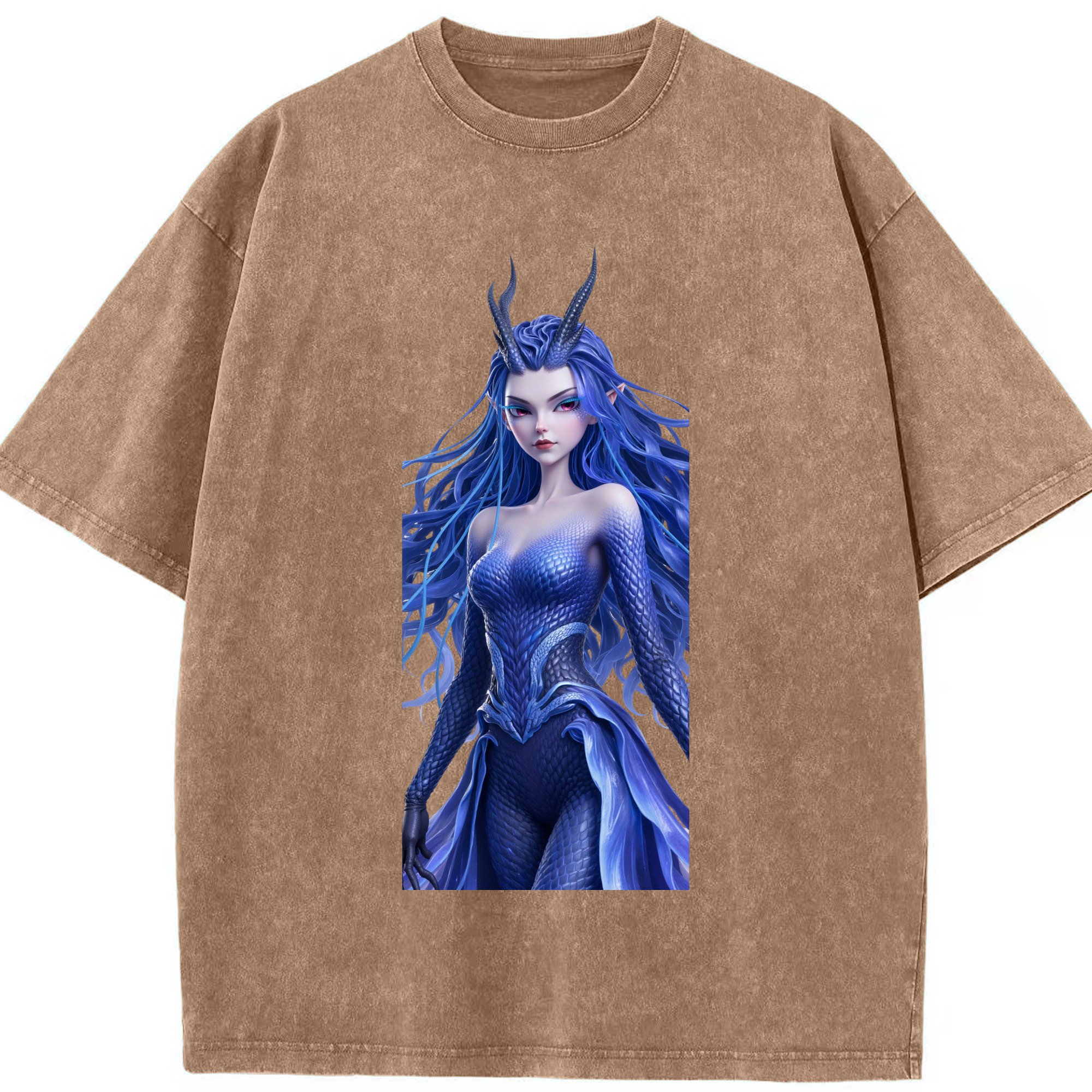 （画像用） Ne Zha 2 ナタ 魔童の大暴れ 綿100% ヴィンテージ風 半袖Tシャツ（フロントプリント）