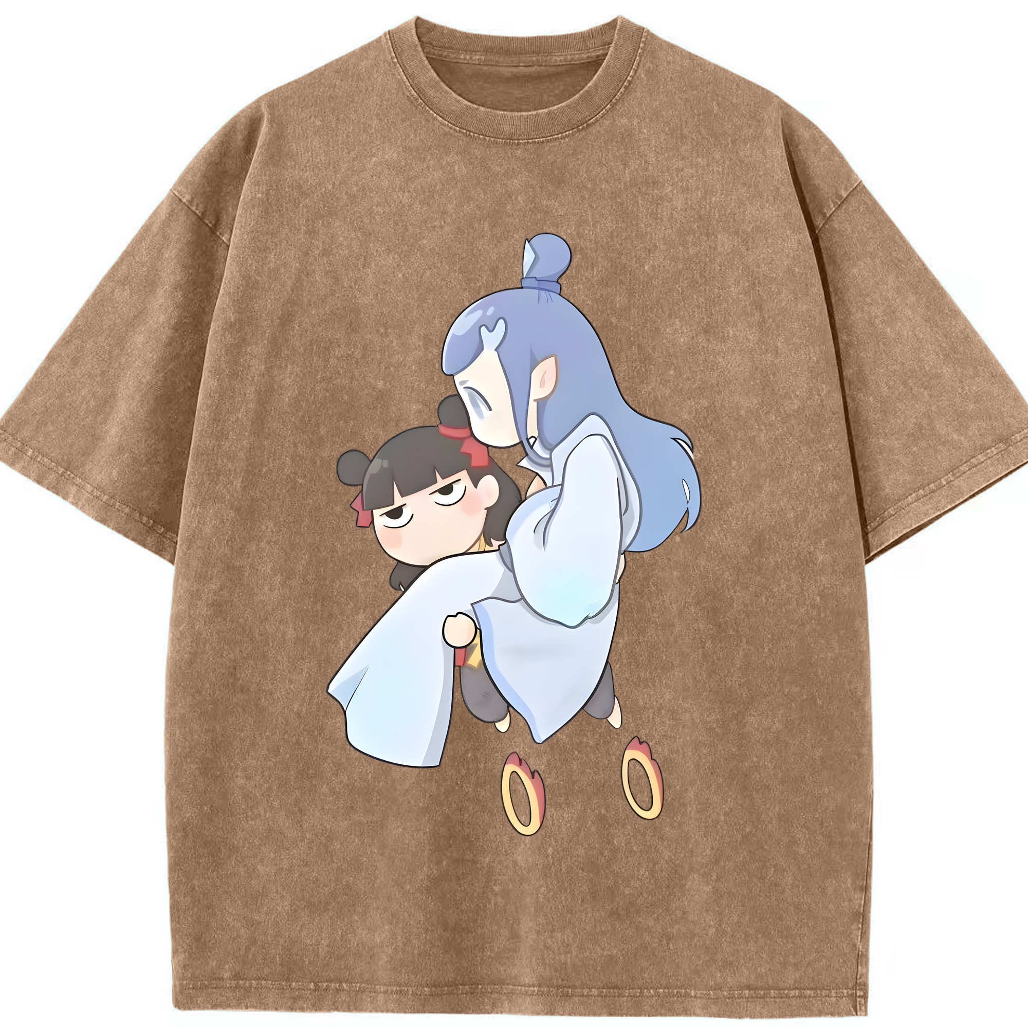 （画像用） Ne Zha 2 ナタ 魔童の大暴れ 綿100% ヴィンテージ風 半袖Tシャツ（フロントプリント）