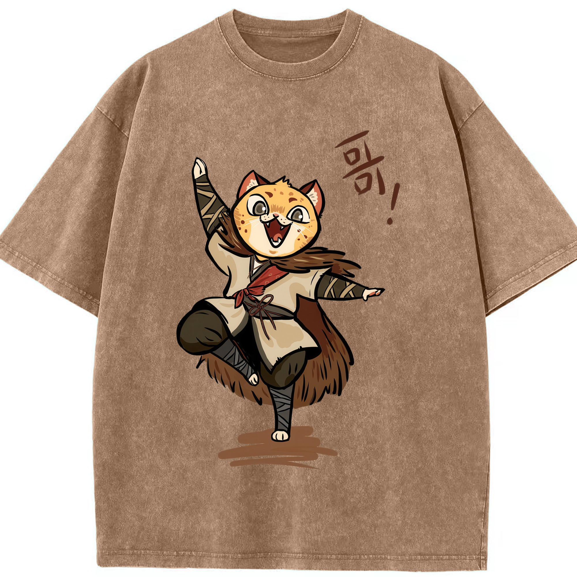 （画像用） Ne Zha 2 ナタ 魔童の大暴れ 綿100% ヴィンテージ風 半袖Tシャツ（フロントプリント）