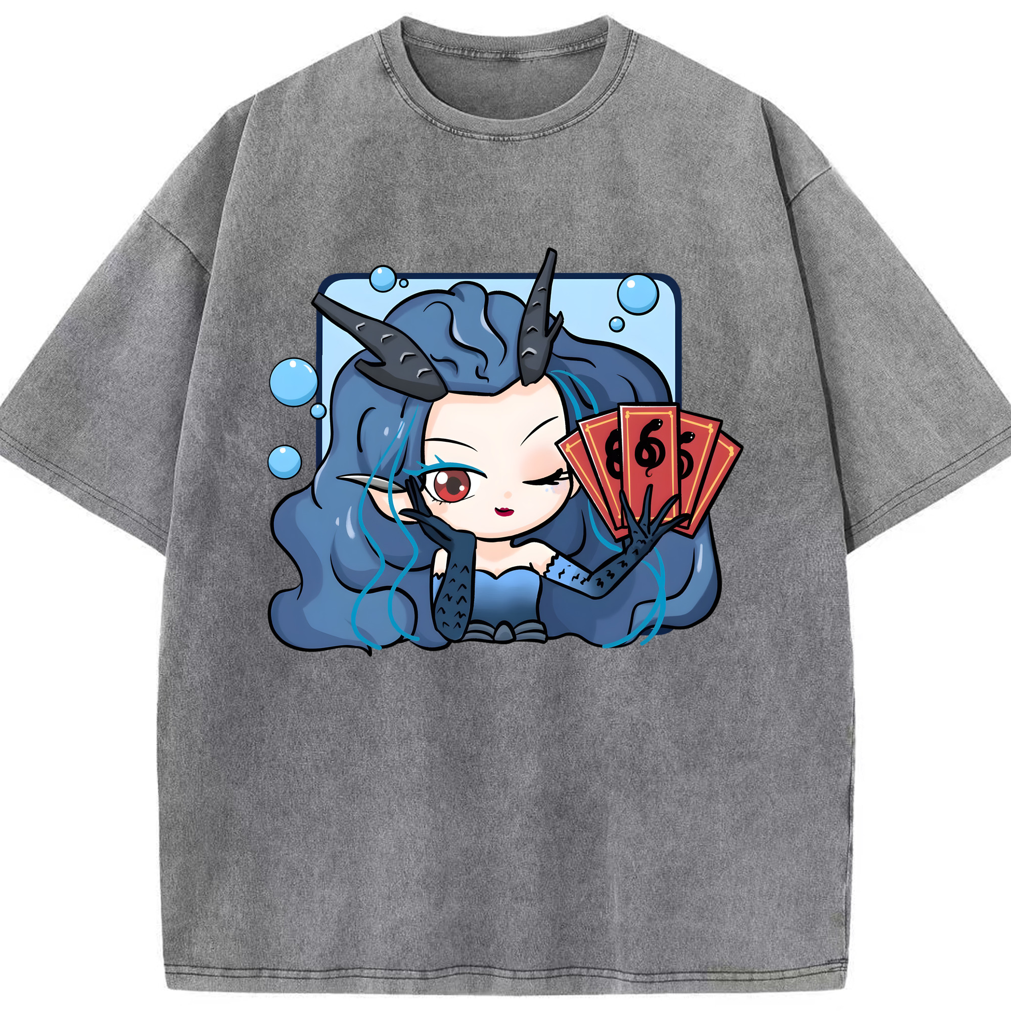 （画像用） Ne Zha 2 ナタ 魔童の大暴れ 綿100% ヴィンテージ風 半袖Tシャツ（フロントプリント）