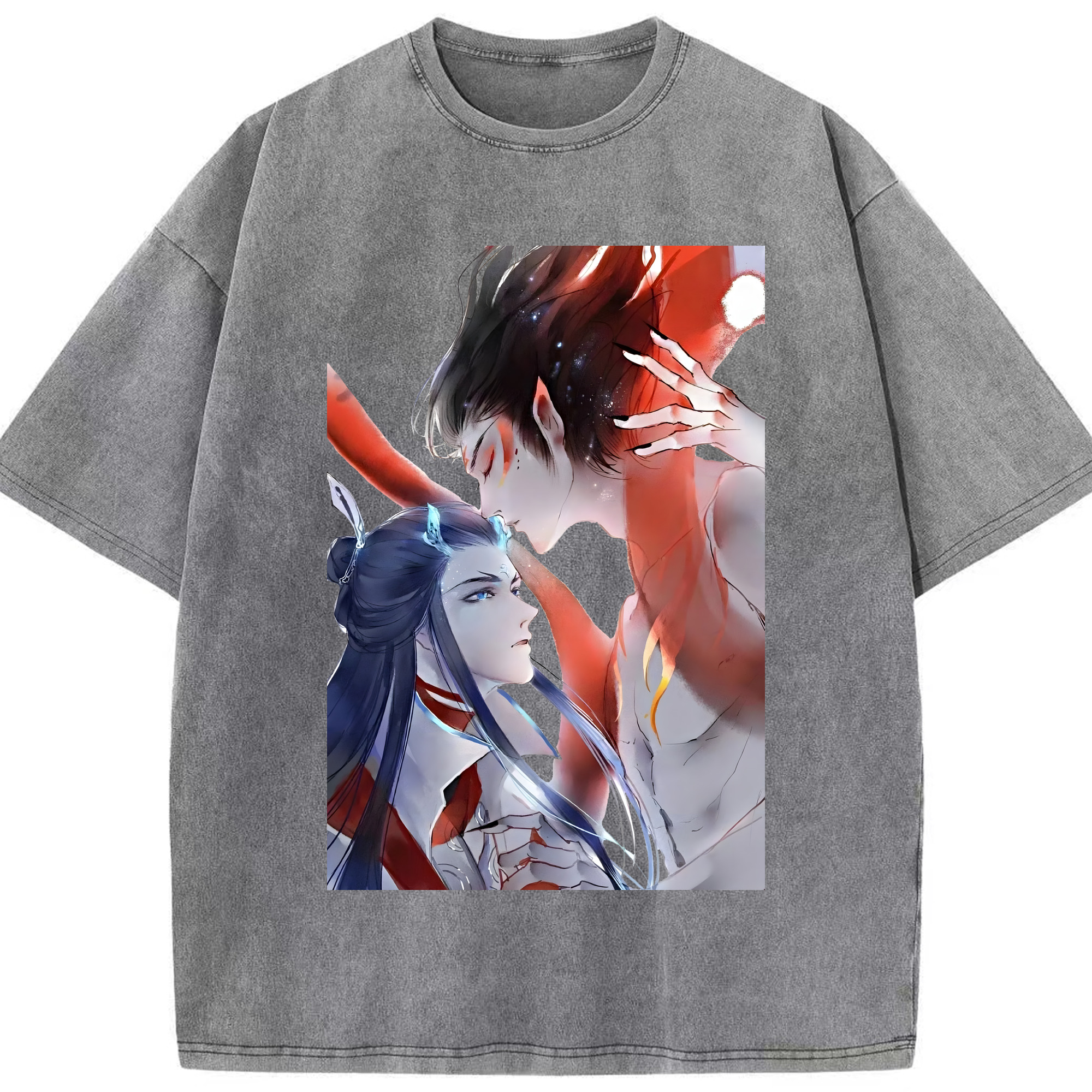 （画像用） Ne Zha 2 ナタ 魔童の大暴れ 綿100% ヴィンテージ風 半袖Tシャツ（フロントプリント）