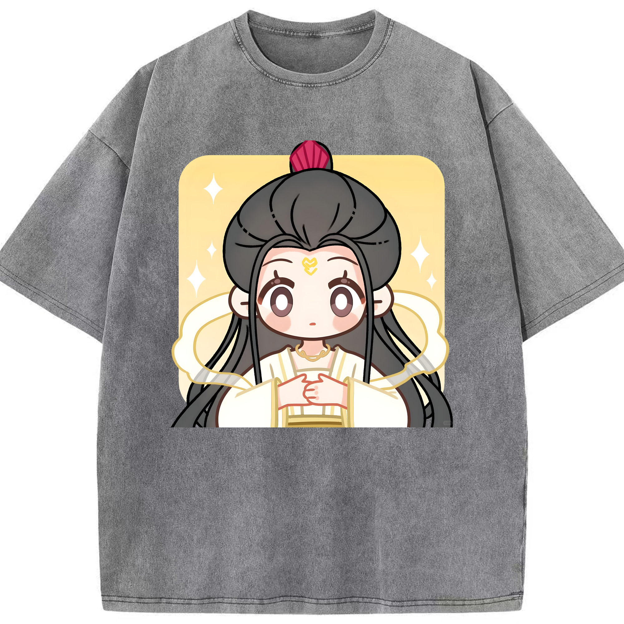（画像用） Ne Zha 2 ナタ 魔童の大暴れ 綿100% ヴィンテージ風 半袖Tシャツ（フロントプリント）