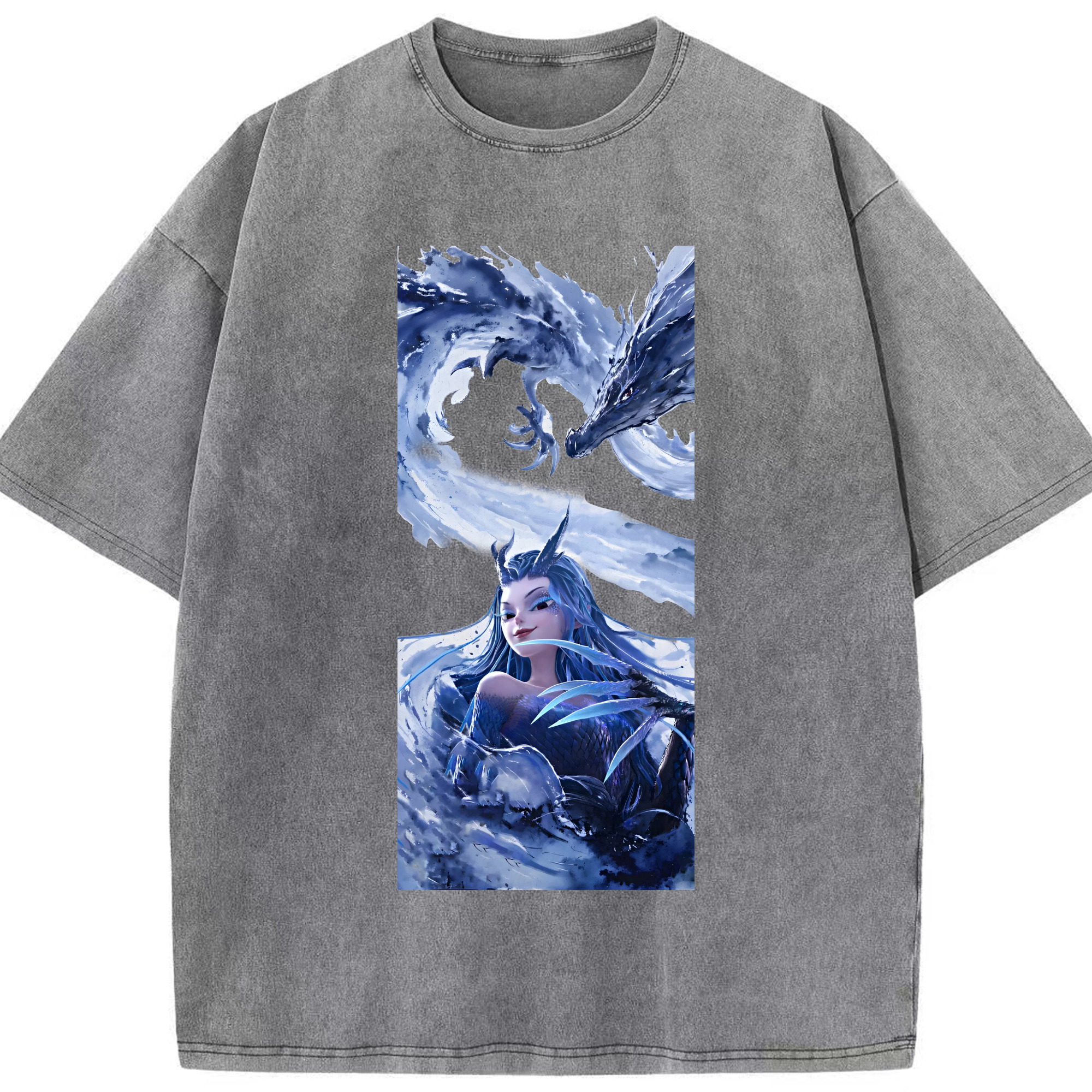 （画像用） Ne Zha 2 ナタ 魔童の大暴れ 綿100% ヴィンテージ風 半袖Tシャツ（フロントプリント）