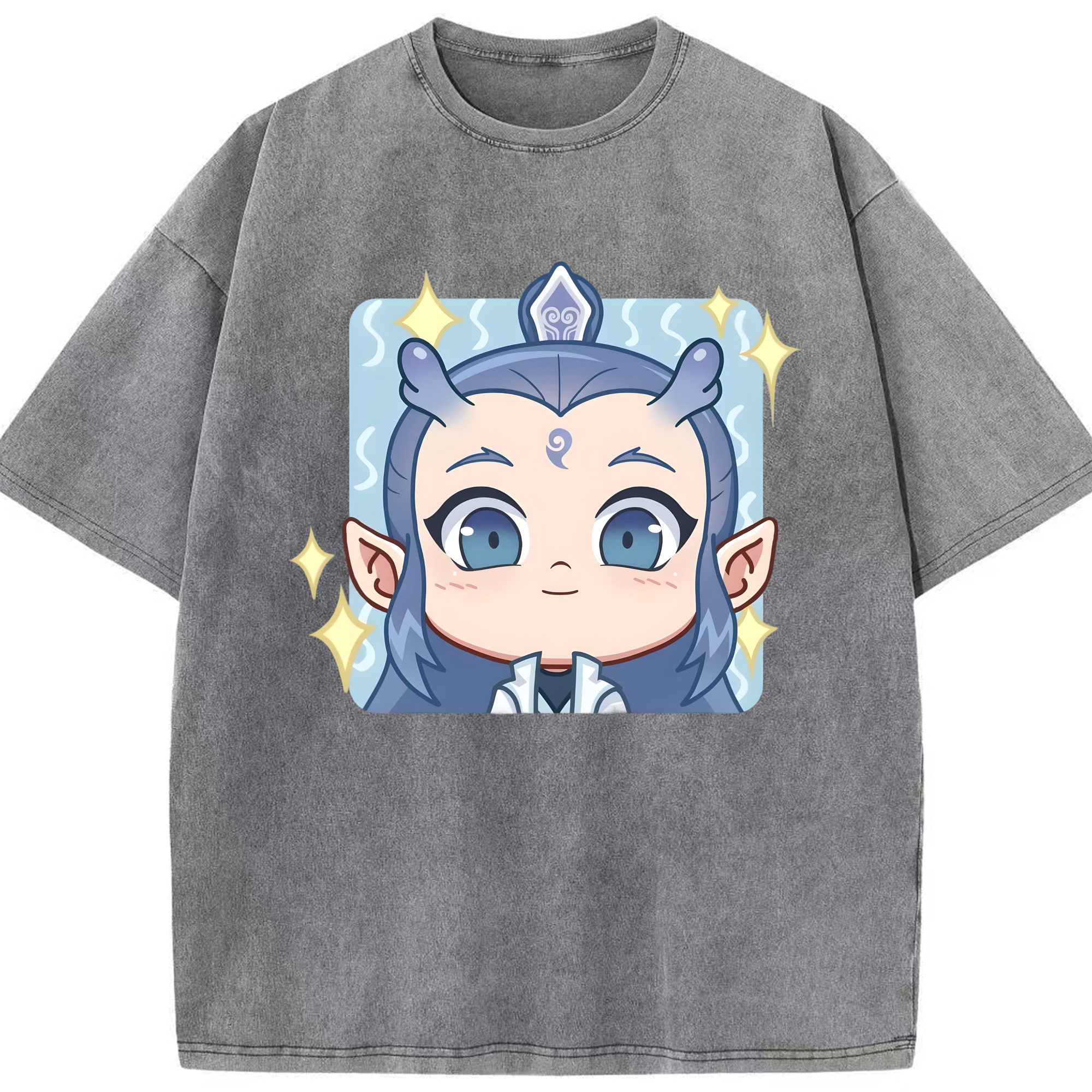 （画像用） Ne Zha 2 ナタ 魔童の大暴れ 綿100% ヴィンテージ風 半袖Tシャツ（フロントプリント）