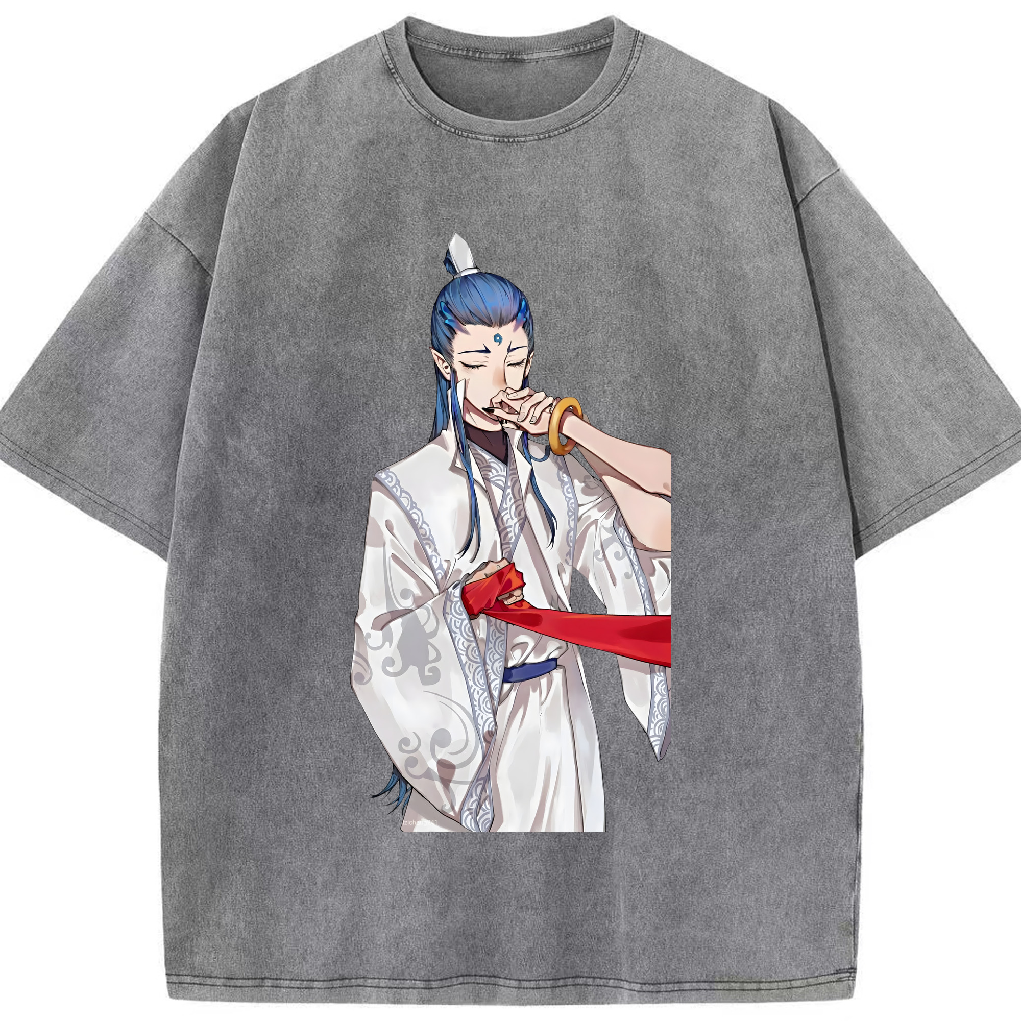（画像用） Ne Zha 2 ナタ 魔童の大暴れ 綿100% ヴィンテージ風 半袖Tシャツ（フロントプリント）