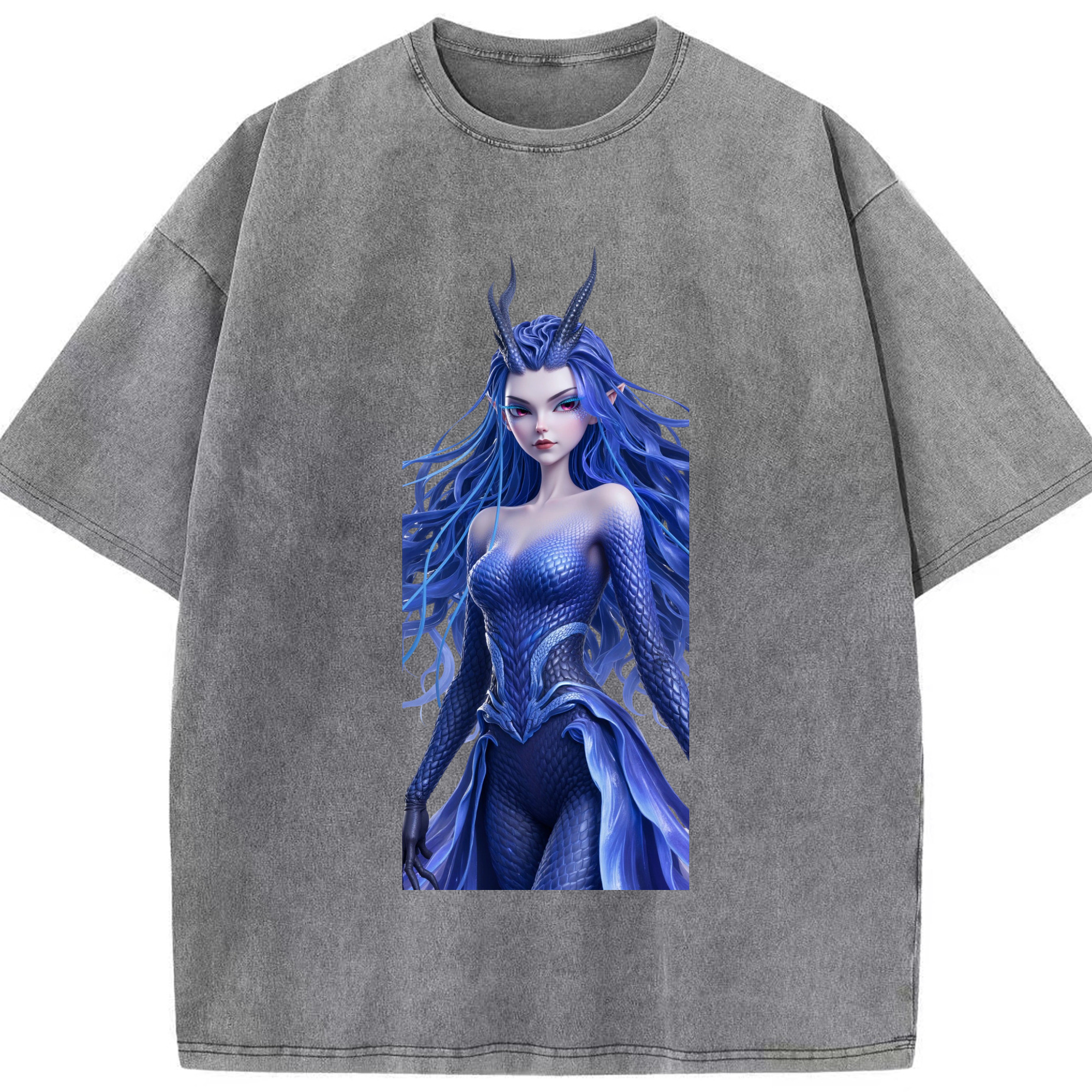 （画像用） Ne Zha 2 ナタ 魔童の大暴れ 綿100% ヴィンテージ風 半袖Tシャツ（フロントプリント）