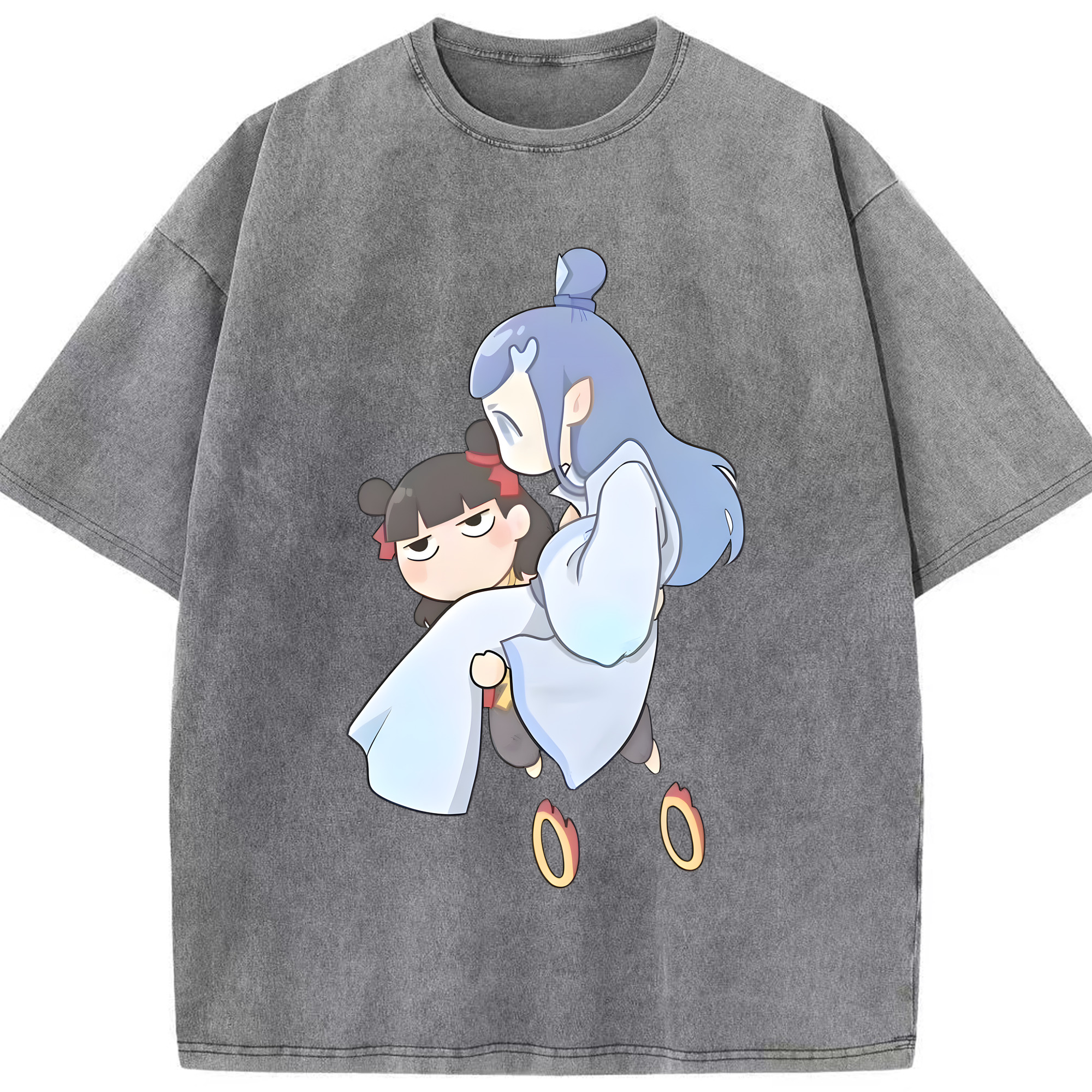 （画像用） Ne Zha 2 ナタ 魔童の大暴れ 綿100% ヴィンテージ風 半袖Tシャツ（フロントプリント）