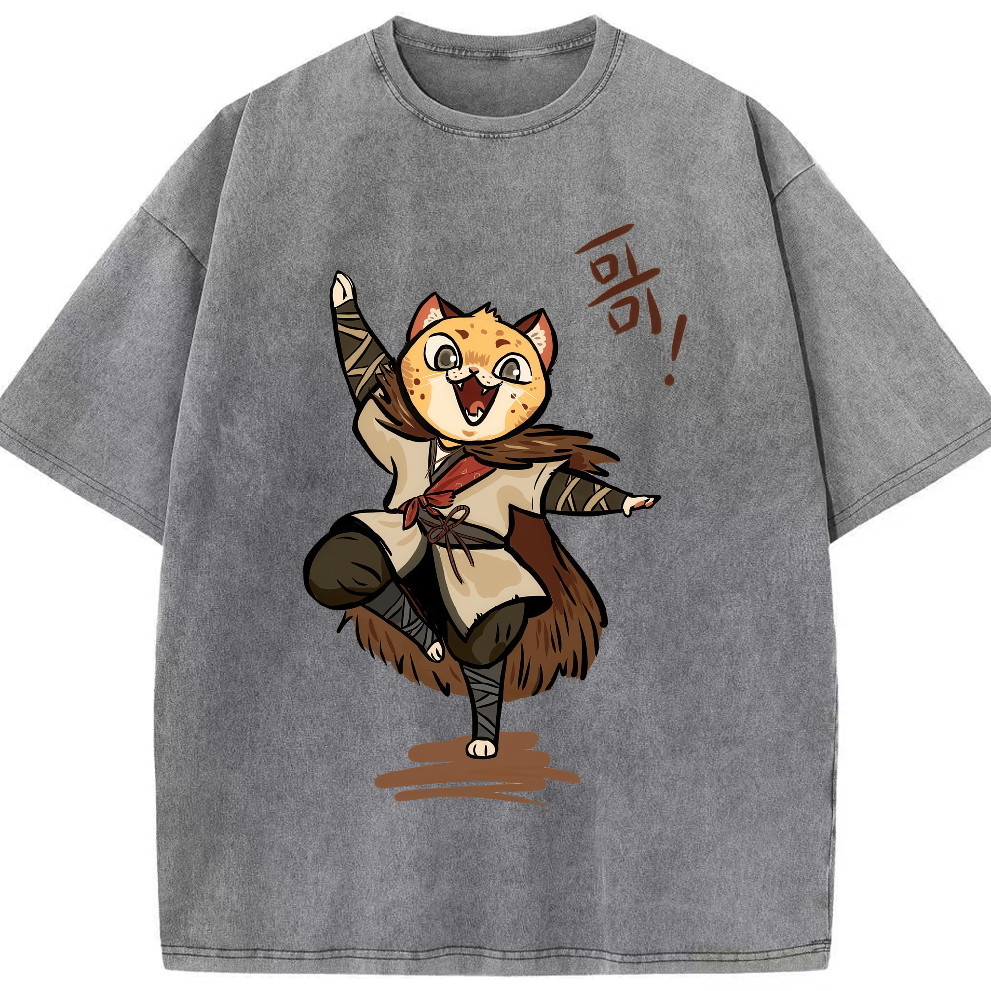 （画像用） Ne Zha 2 ナタ 魔童の大暴れ 綿100% ヴィンテージ風 半袖Tシャツ（フロントプリント）