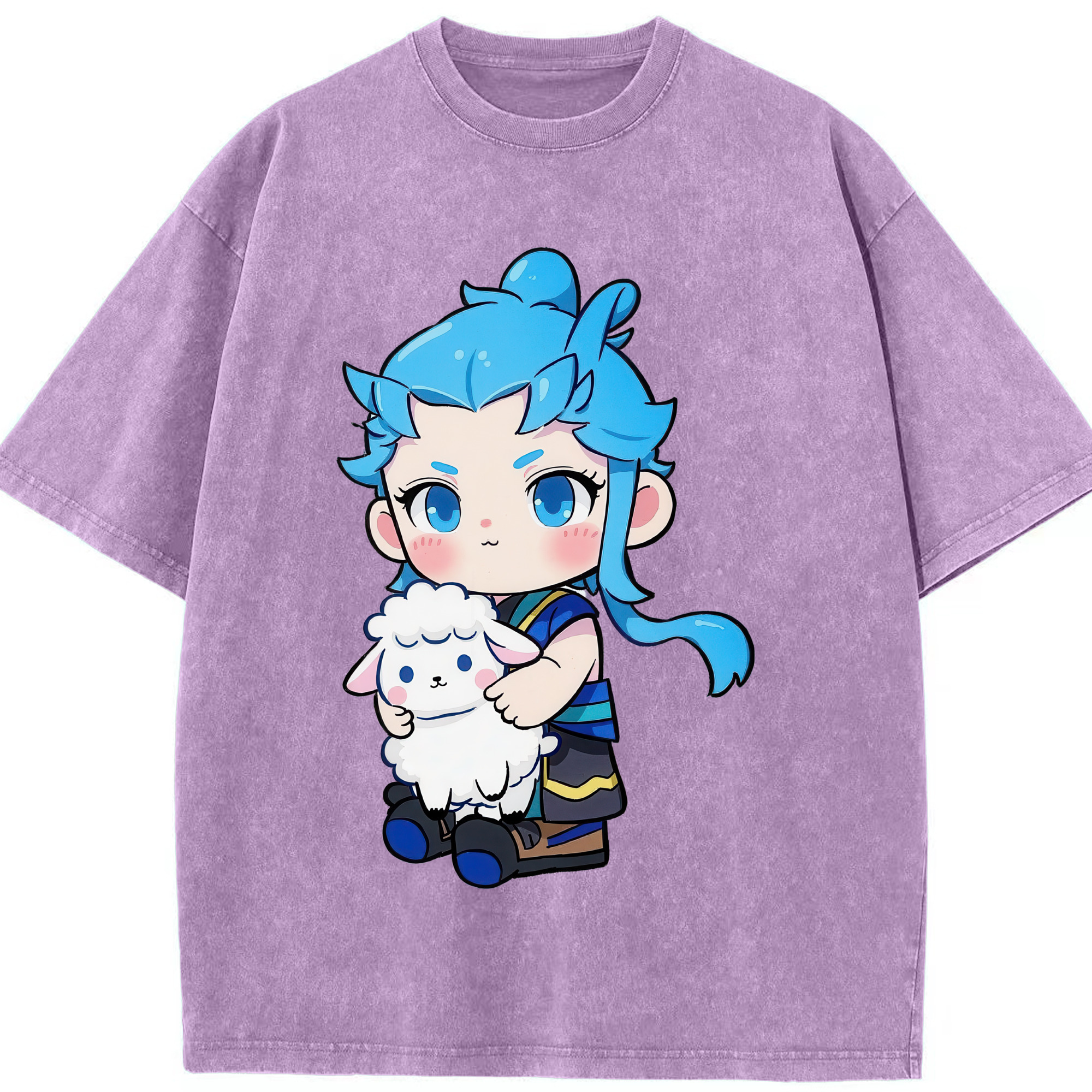 （画像用） Ne Zha 2 ナタ 魔童の大暴れ 綿100% ヴィンテージ風 半袖Tシャツ（フロントプリント）