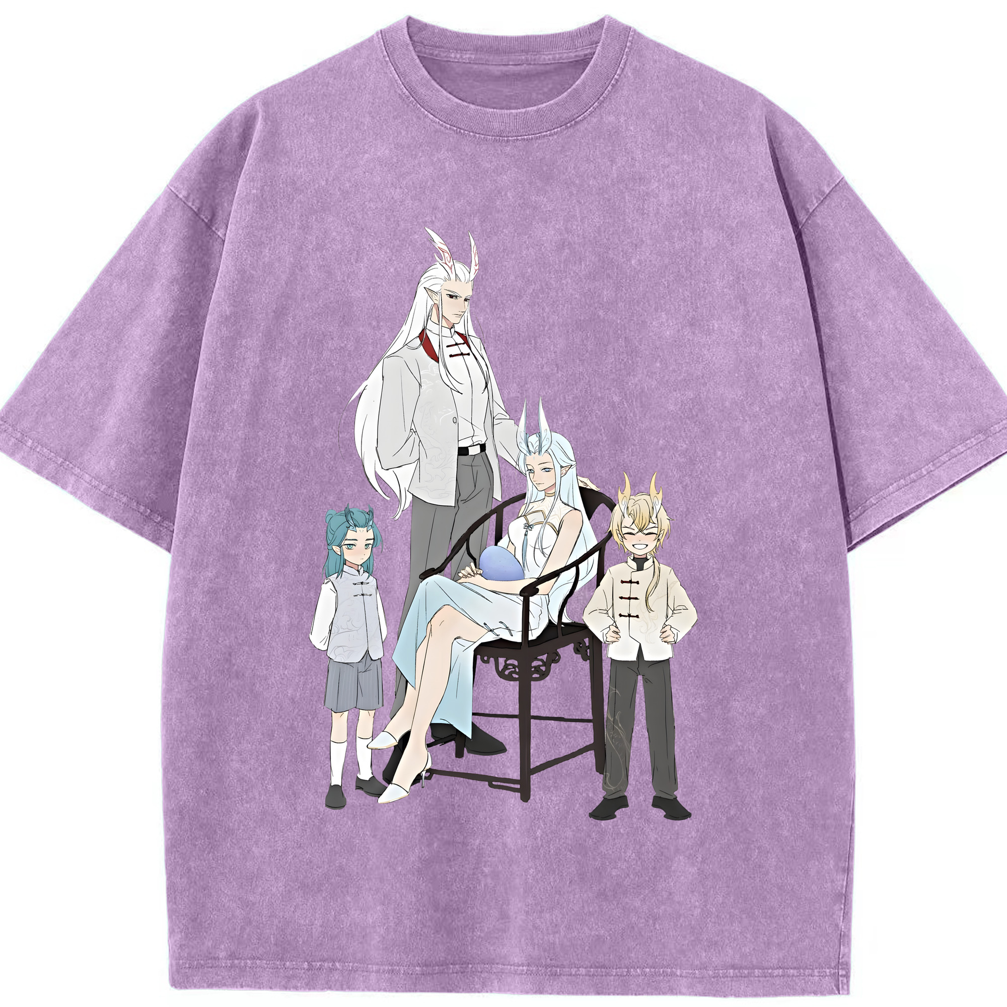（画像用） Ne Zha 2 ナタ 魔童の大暴れ 綿100% ヴィンテージ風 半袖Tシャツ（フロントプリント）