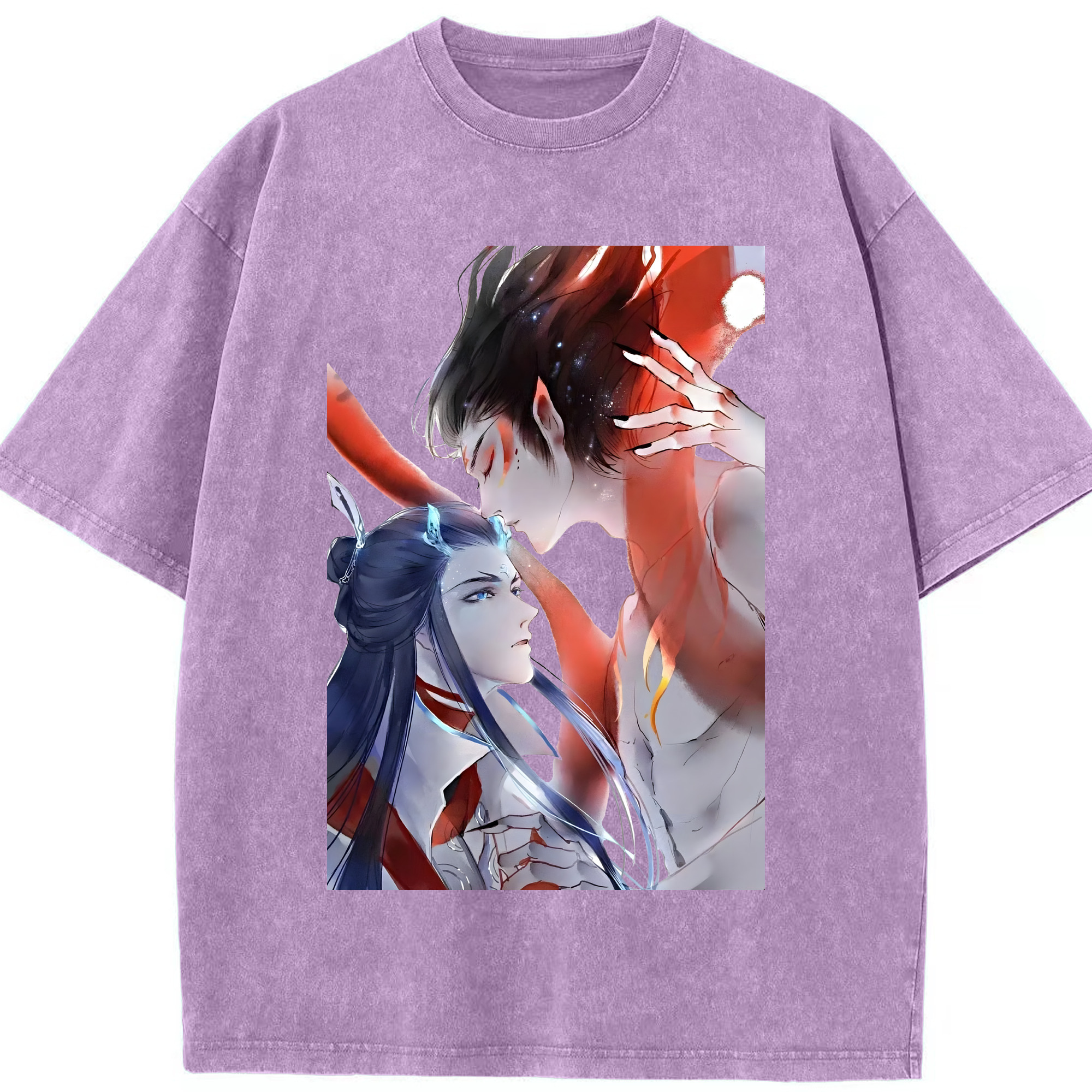 （画像用） Ne Zha 2 ナタ 魔童の大暴れ 綿100% ヴィンテージ風 半袖Tシャツ（フロントプリント）