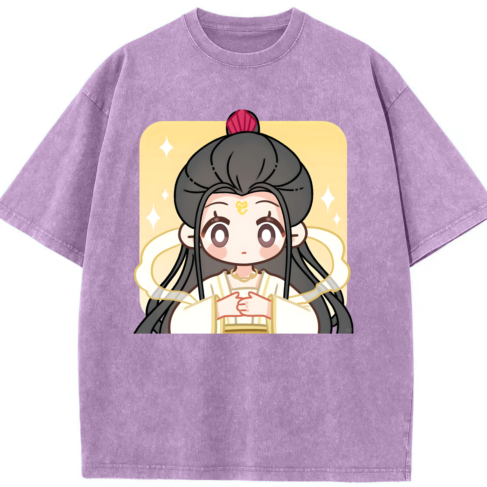 （画像用） Ne Zha 2 ナタ 魔童の大暴れ 綿100% ヴィンテージ風 半袖Tシャツ（フロントプリント）