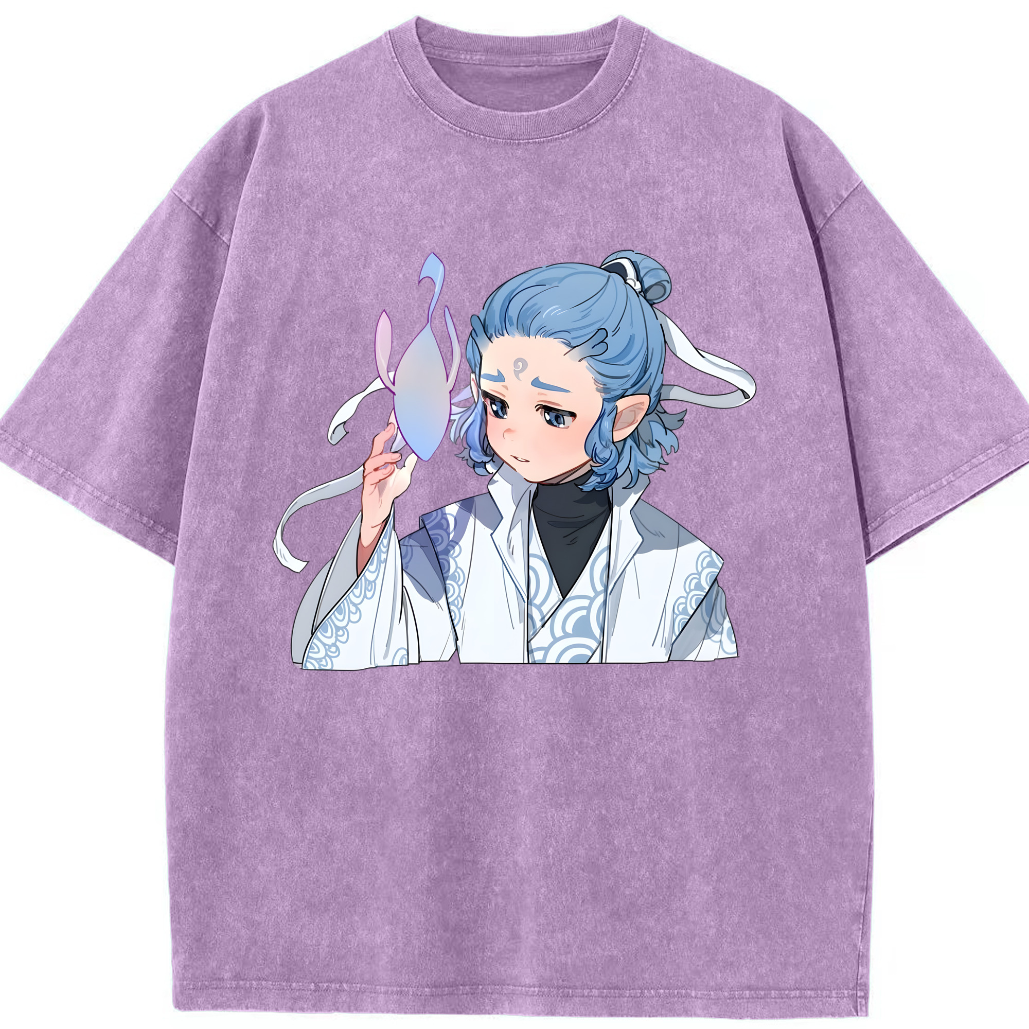 （画像用） Ne Zha 2 ナタ 魔童の大暴れ 綿100% ヴィンテージ風 半袖Tシャツ（フロントプリント）