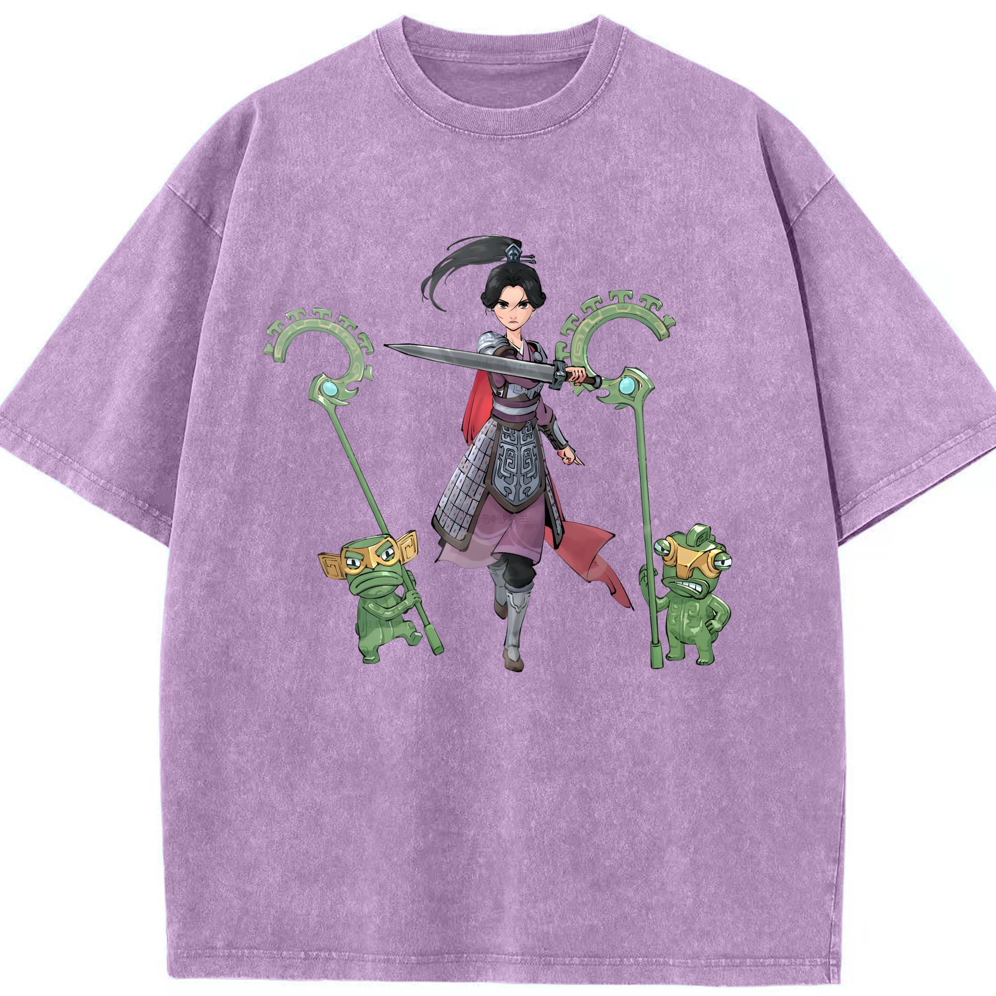 （画像用） Ne Zha 2 ナタ 魔童の大暴れ 綿100% ヴィンテージ風 半袖Tシャツ（フロントプリント）