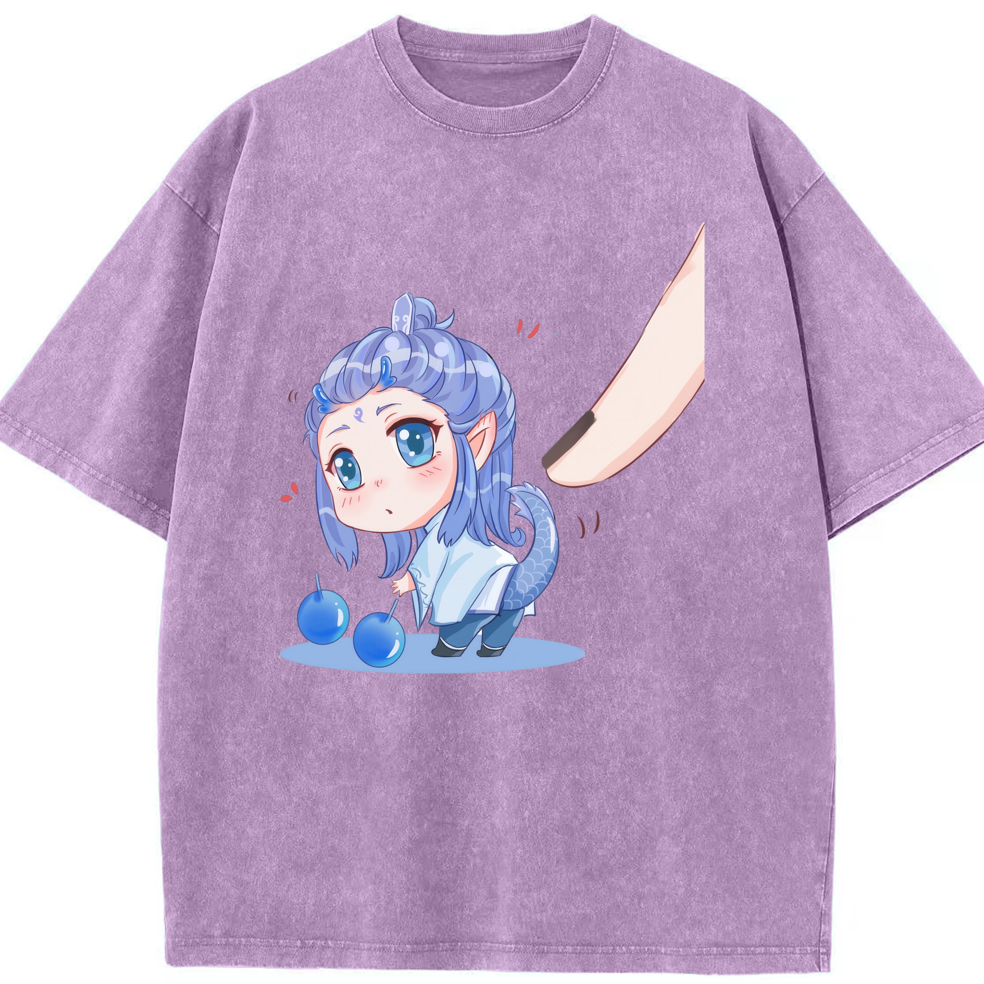 （画像用） Ne Zha 2 ナタ 魔童の大暴れ 綿100% ヴィンテージ風 半袖Tシャツ（フロントプリント）