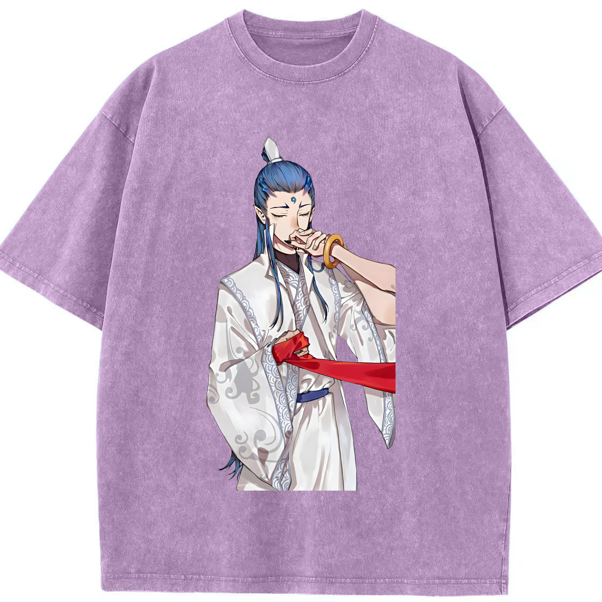 （画像用） Ne Zha 2 ナタ 魔童の大暴れ 綿100% ヴィンテージ風 半袖Tシャツ（フロントプリント）