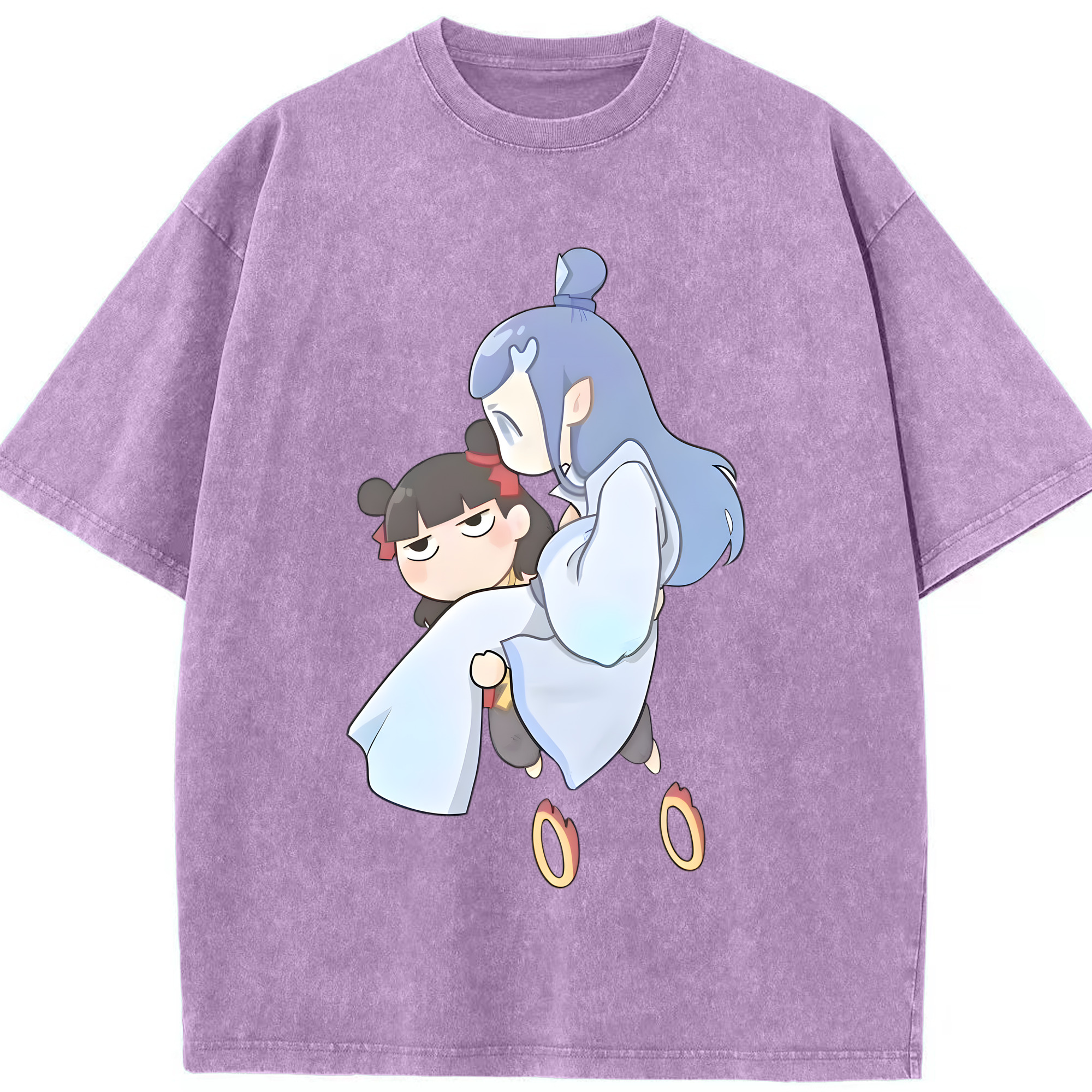 （画像用） Ne Zha 2 ナタ 魔童の大暴れ 綿100% ヴィンテージ風 半袖Tシャツ（フロントプリント）