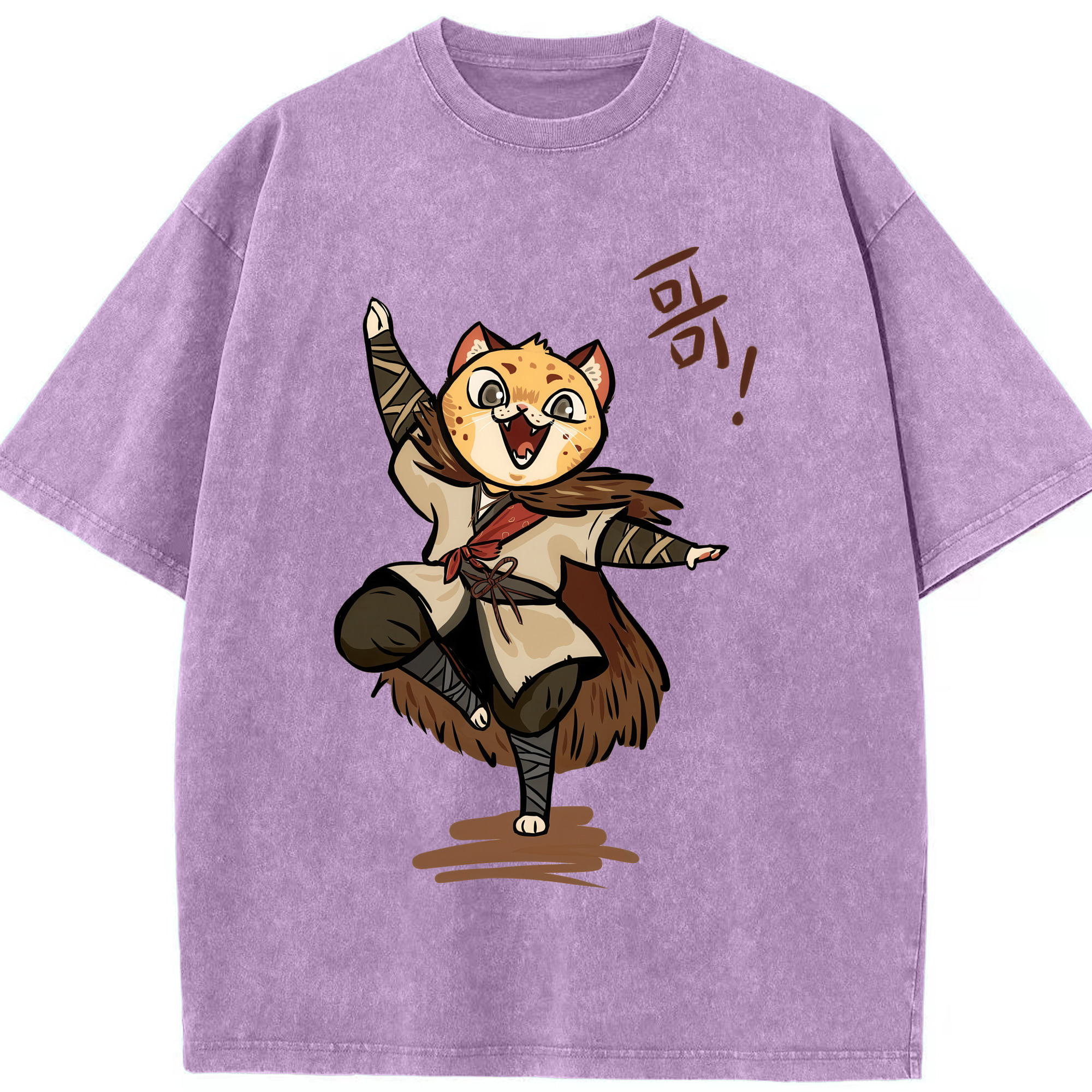 （画像用） Ne Zha 2 ナタ 魔童の大暴れ 綿100% ヴィンテージ風 半袖Tシャツ（フロントプリント）