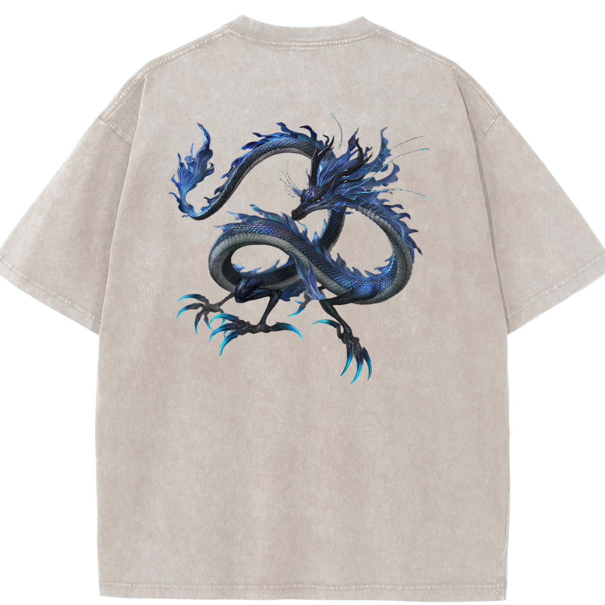 （画像用） Ne Zha 2 ナタ 魔童の大暴れ 綿100% ヴィンテージ風 半袖Tシャツ（背面プリント）
