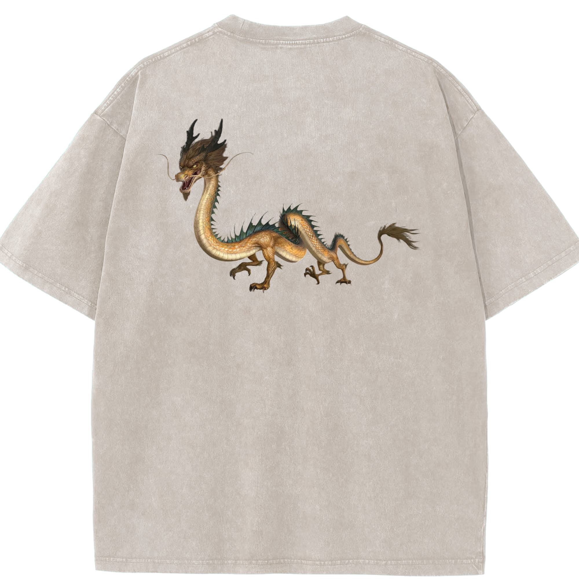 （画像用） Ne Zha 2 ナタ 魔童の大暴れ 綿100% ヴィンテージ風 半袖Tシャツ（背面プリント）