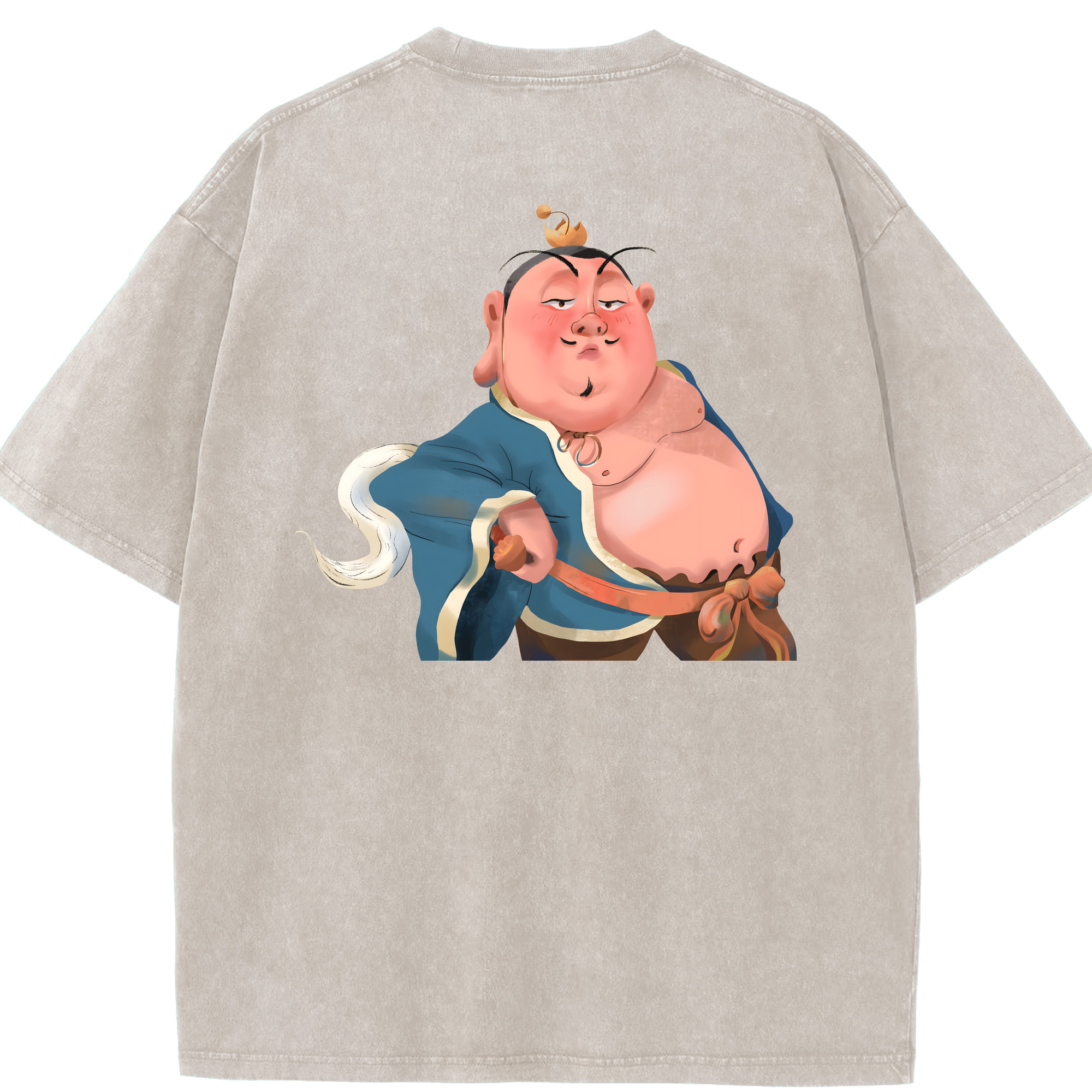 （画像用） Ne Zha 2 ナタ 魔童の大暴れ 綿100% ヴィンテージ風 半袖Tシャツ（背面プリント）